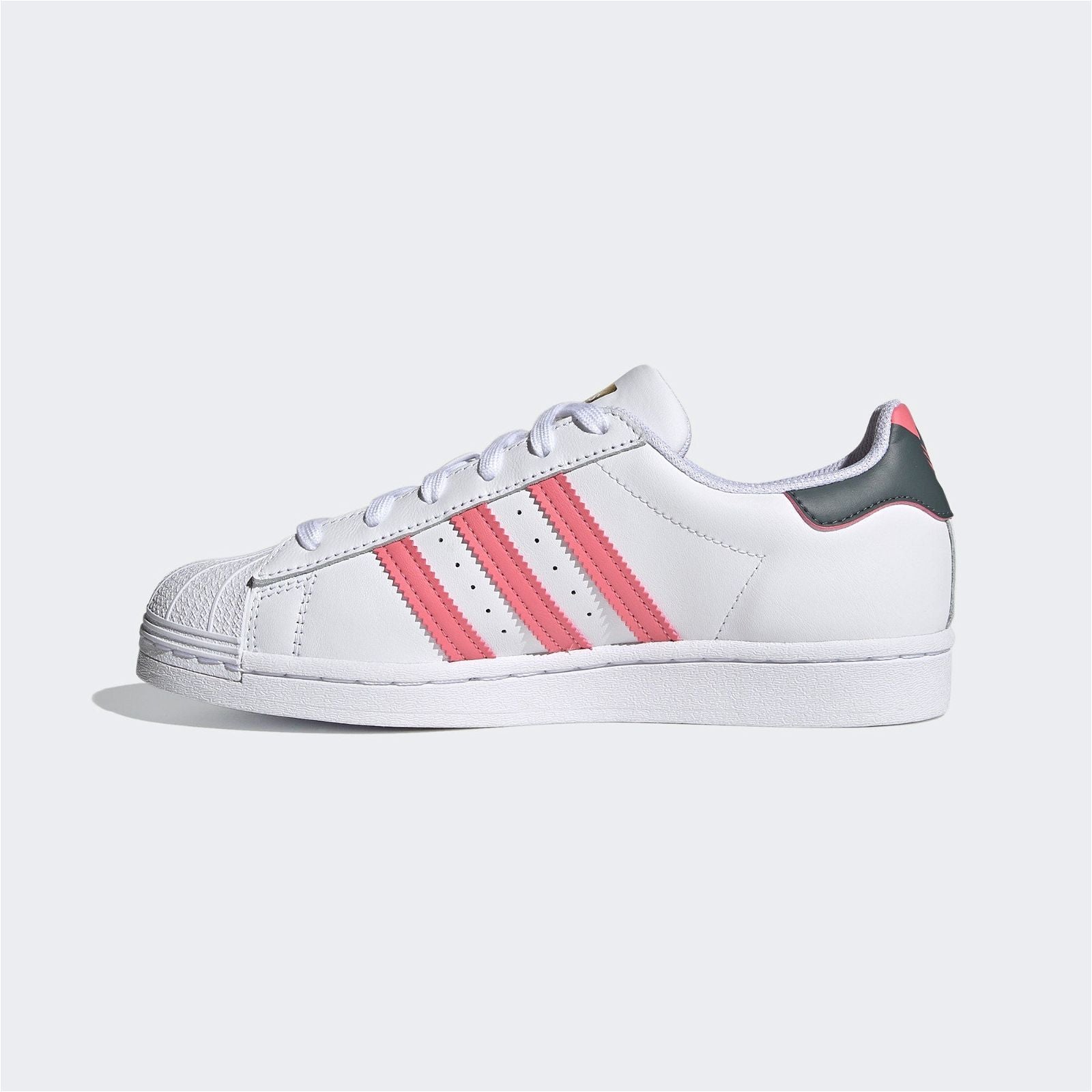adidas Originals Womens Superstar Trainer - White/Pink - ViaductClothing - -
