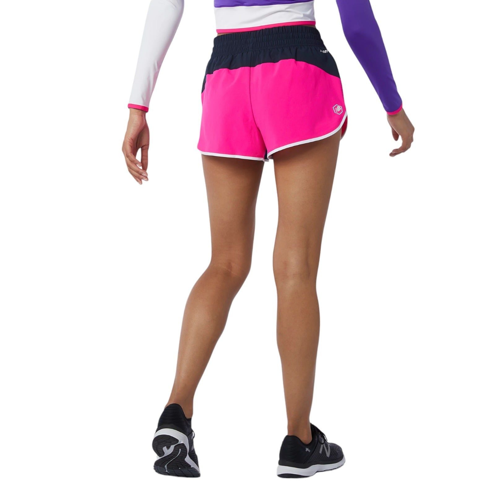New Balance Women's Fast Flight Split Shorts - Navy / Pink - ViaductClothing - -