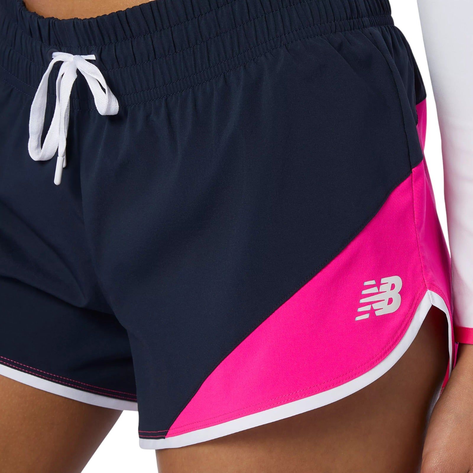 New Balance Women's Fast Flight Split Shorts - Navy / Pink - ViaductClothing - -
