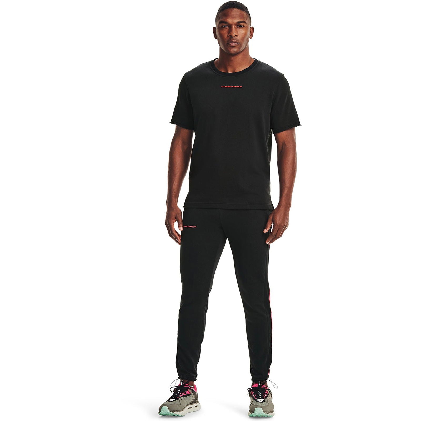 Under Armour UA Rival Terry AMP Joggers Pants - Black/Pink - ViaductClothing - -