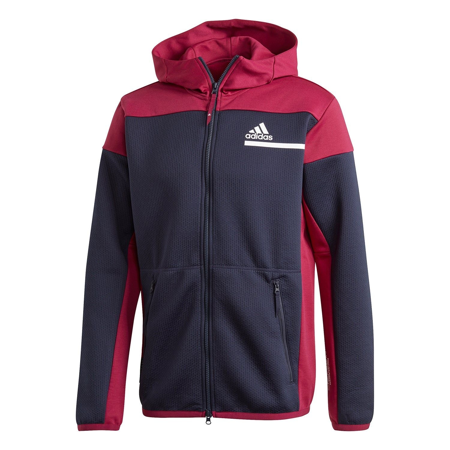 adidas Z.N.E. AEROREADY Full-Zip Sweatshirt - Legend Ink / Power Berry - ViaductClothing - -