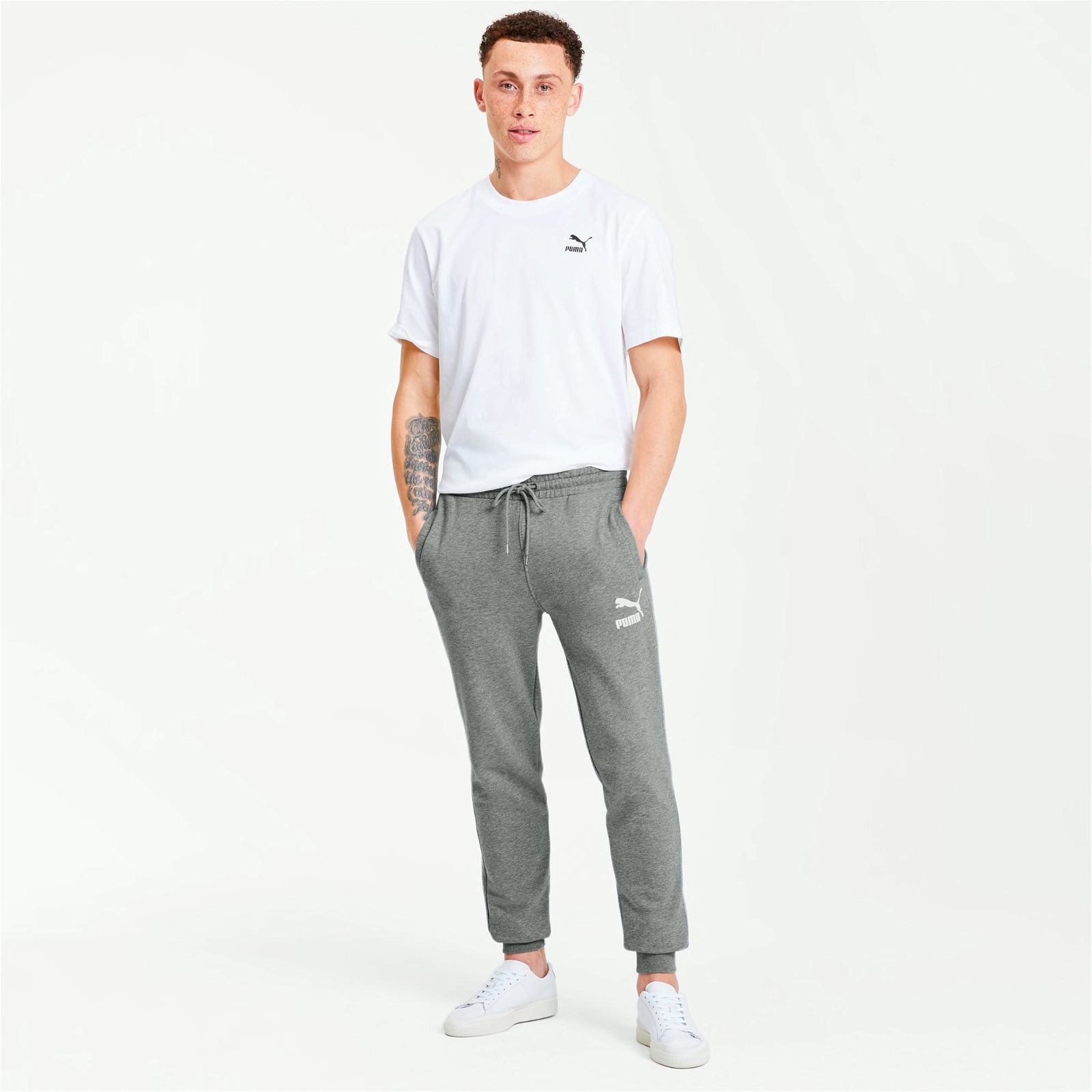 Puma Classic Fleece Sweat Pants - Grey - ViaductClothing - -