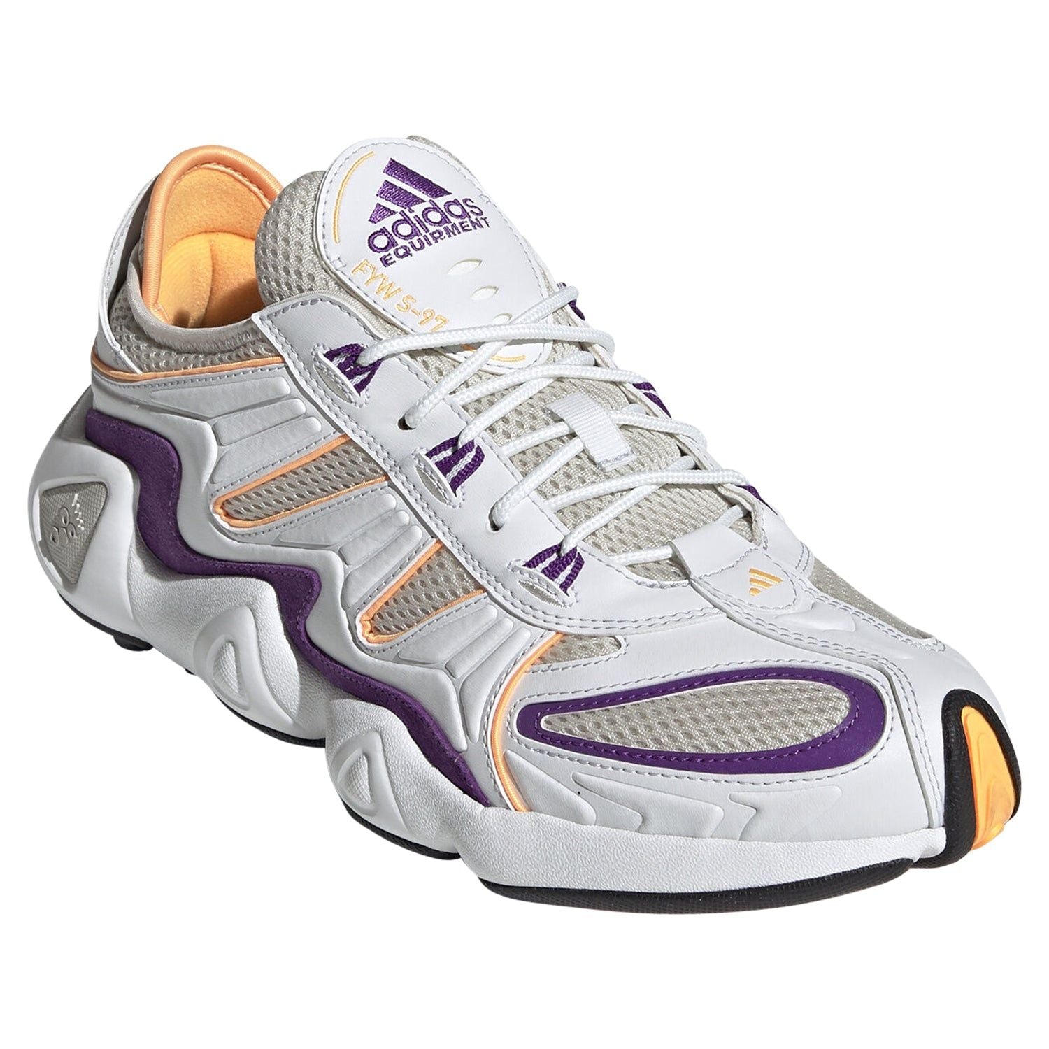 adidas Originals FYW S-97 Trainers - White/Orange/Purple - ViaductClothing - -