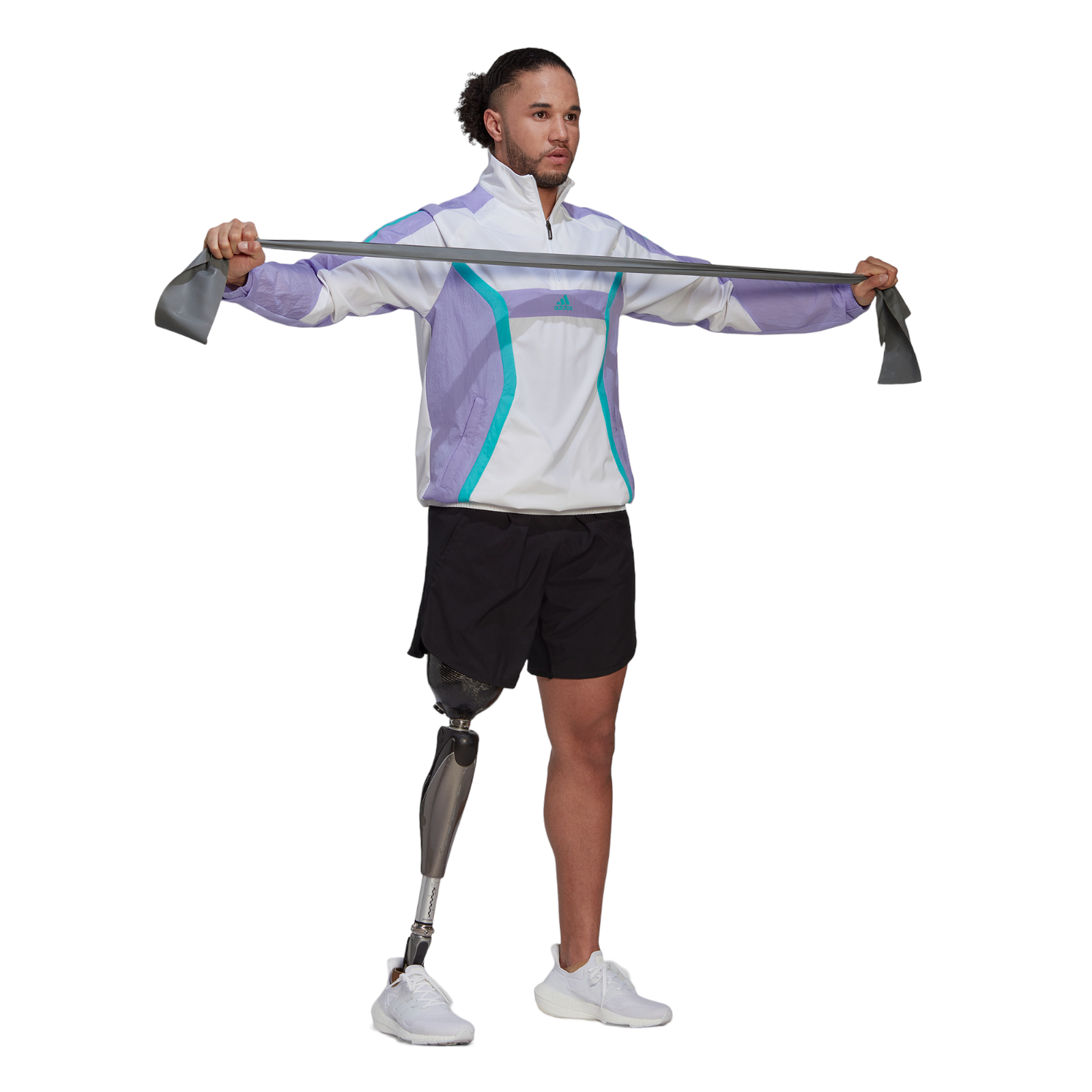 adidas Retro 90s Training Quarter-Zip Track Top - White / Purple - ViaductClothing - -