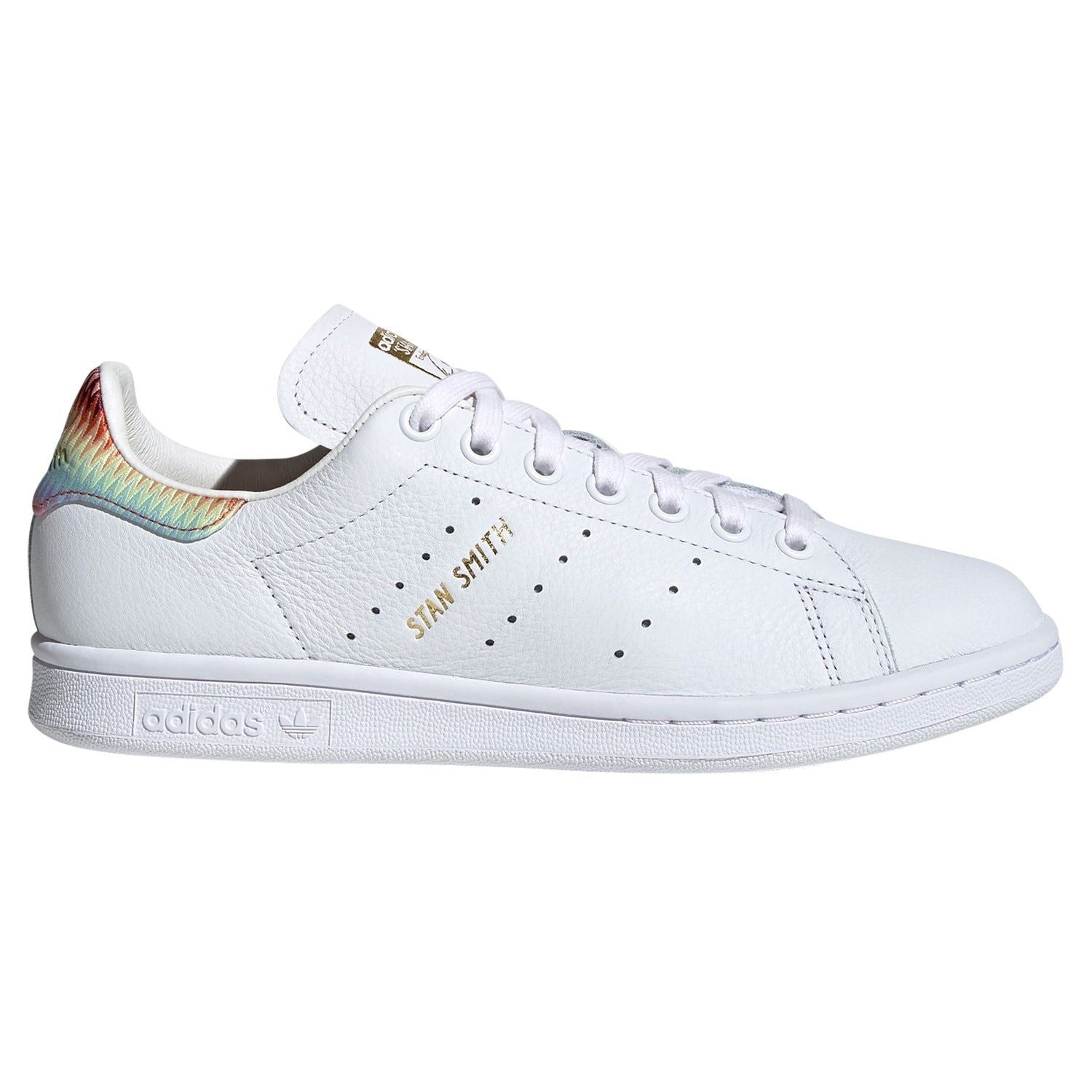adidas Originals Womens Stan Smith Shoes - White / Rainbow - ViaductClothing - -