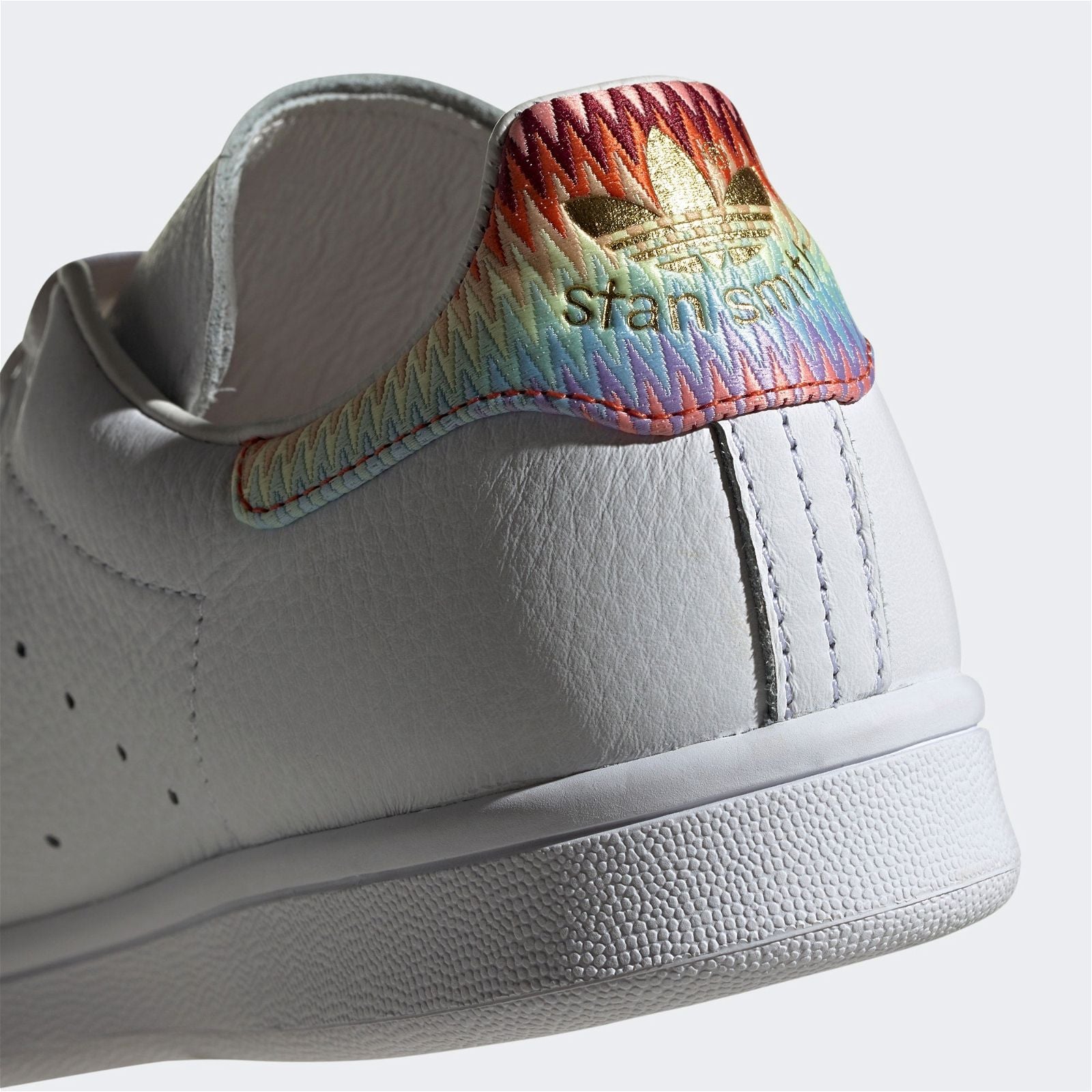 adidas Originals Womens Stan Smith Shoes - White / Rainbow - ViaductClothing - -