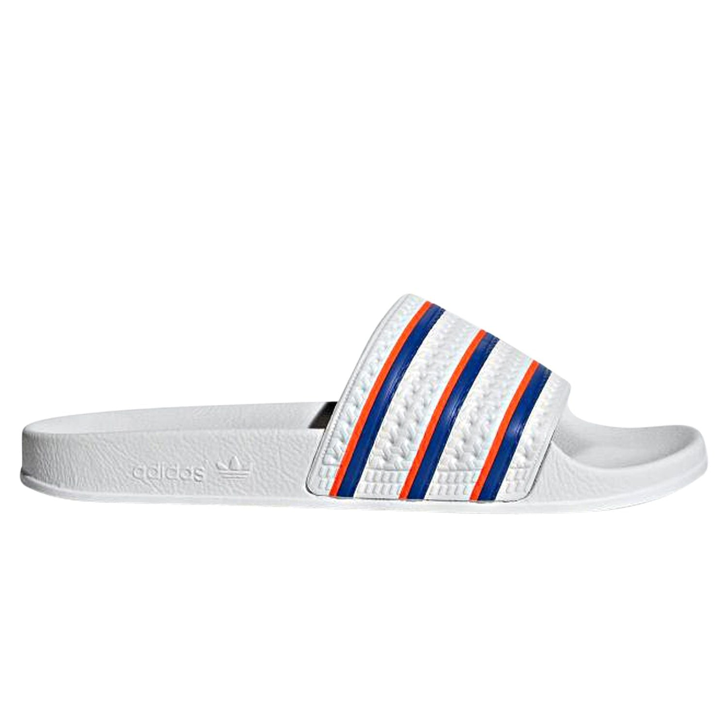 adidas Originals Adilette Slides - White/Blue/Red - ViaductClothing - -