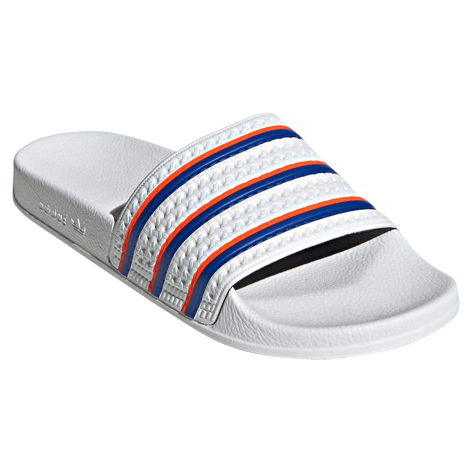 adidas Originals Adilette Slides - White/Blue/Red - ViaductClothing - -