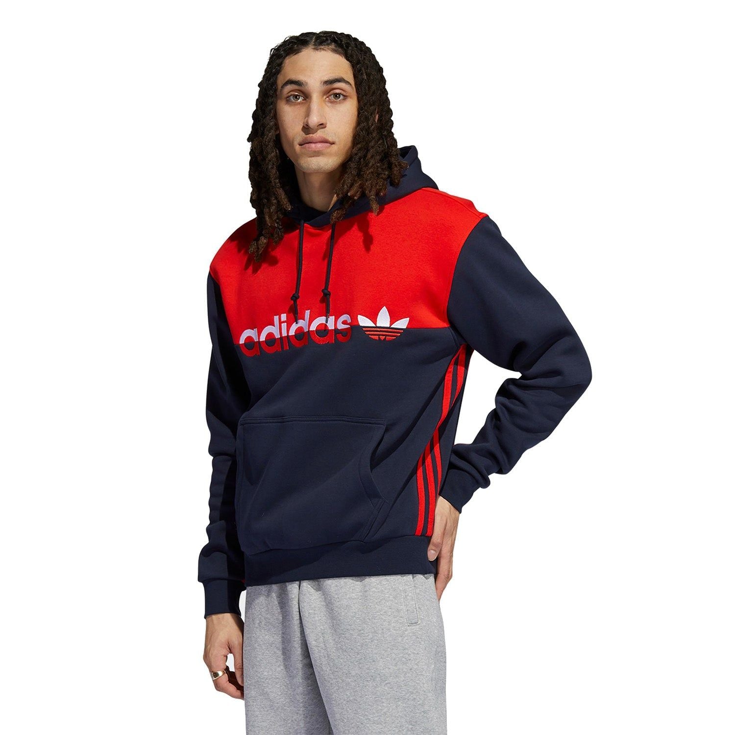adidas Originals Split Hoodie - Legend Ink / Red - ViaductClothing - -
