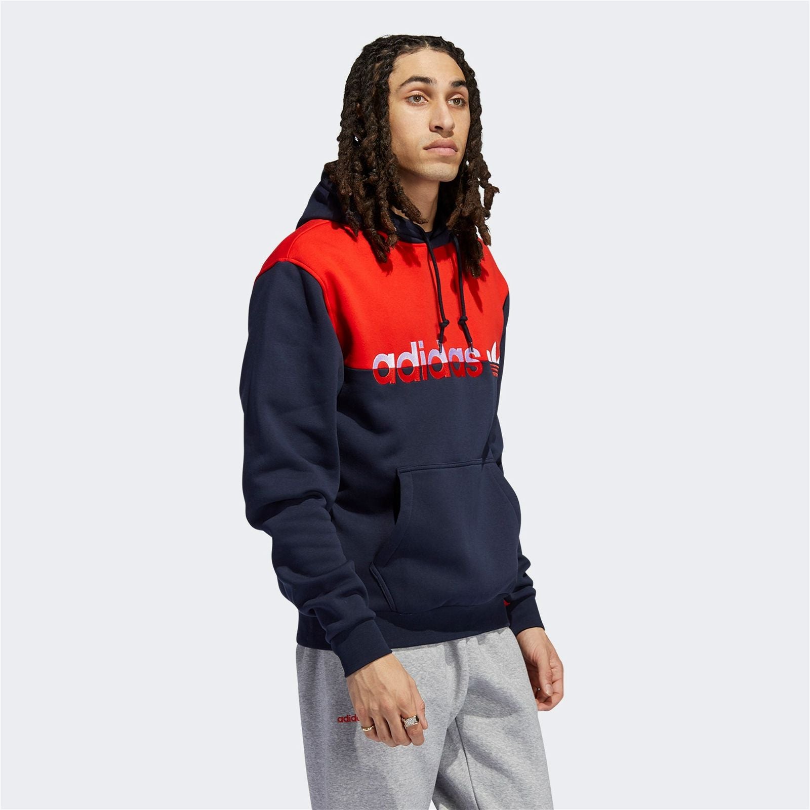 adidas Originals Split Hoodie - Legend Ink / Red - ViaductClothing - -