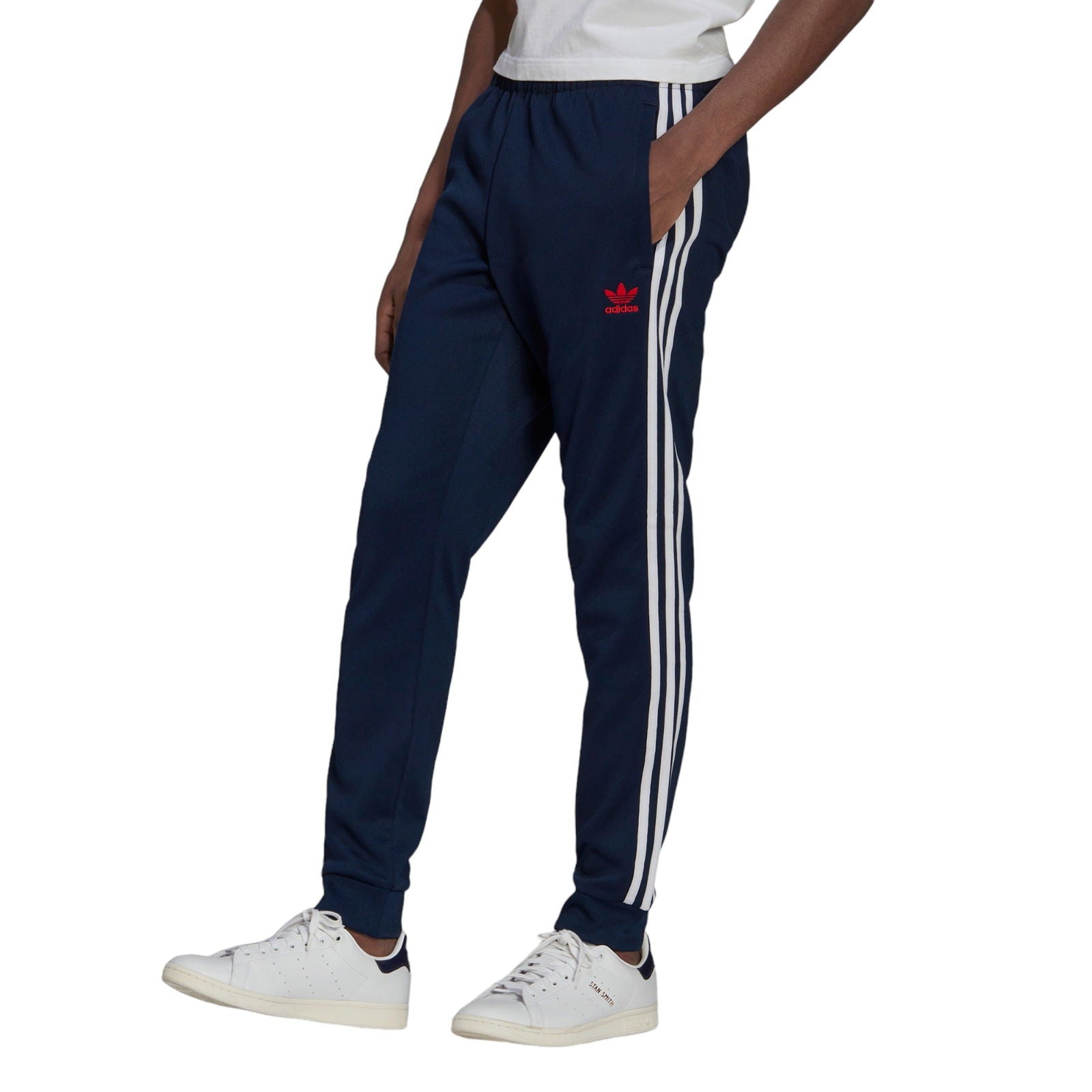 adidas Originals SST Superstar Track Pants - Collegiate Navy / Red - ViaductClothing - -