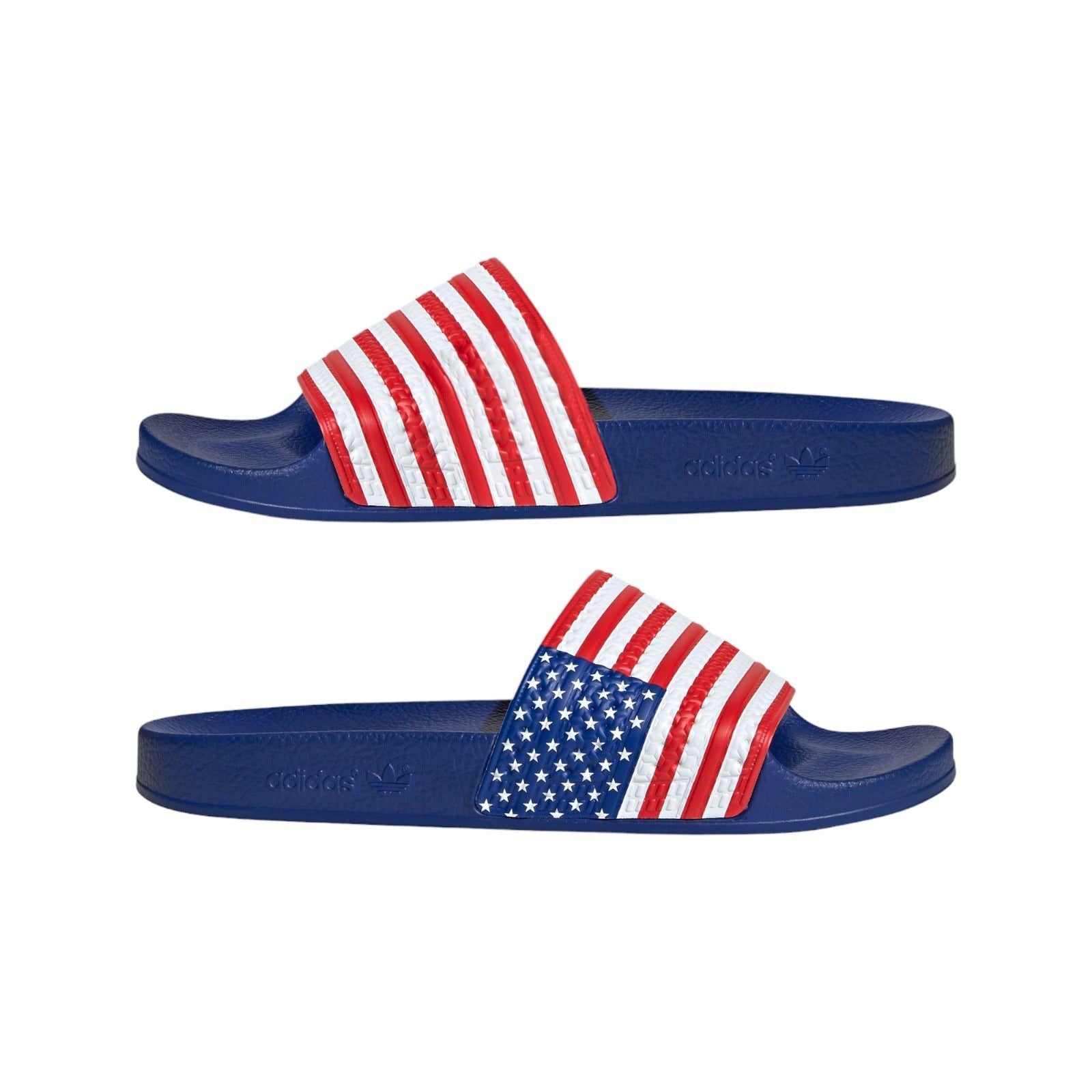 adidas Originals Unisex Adilette USA Slides - Blue / Red - ViaductClothing - -