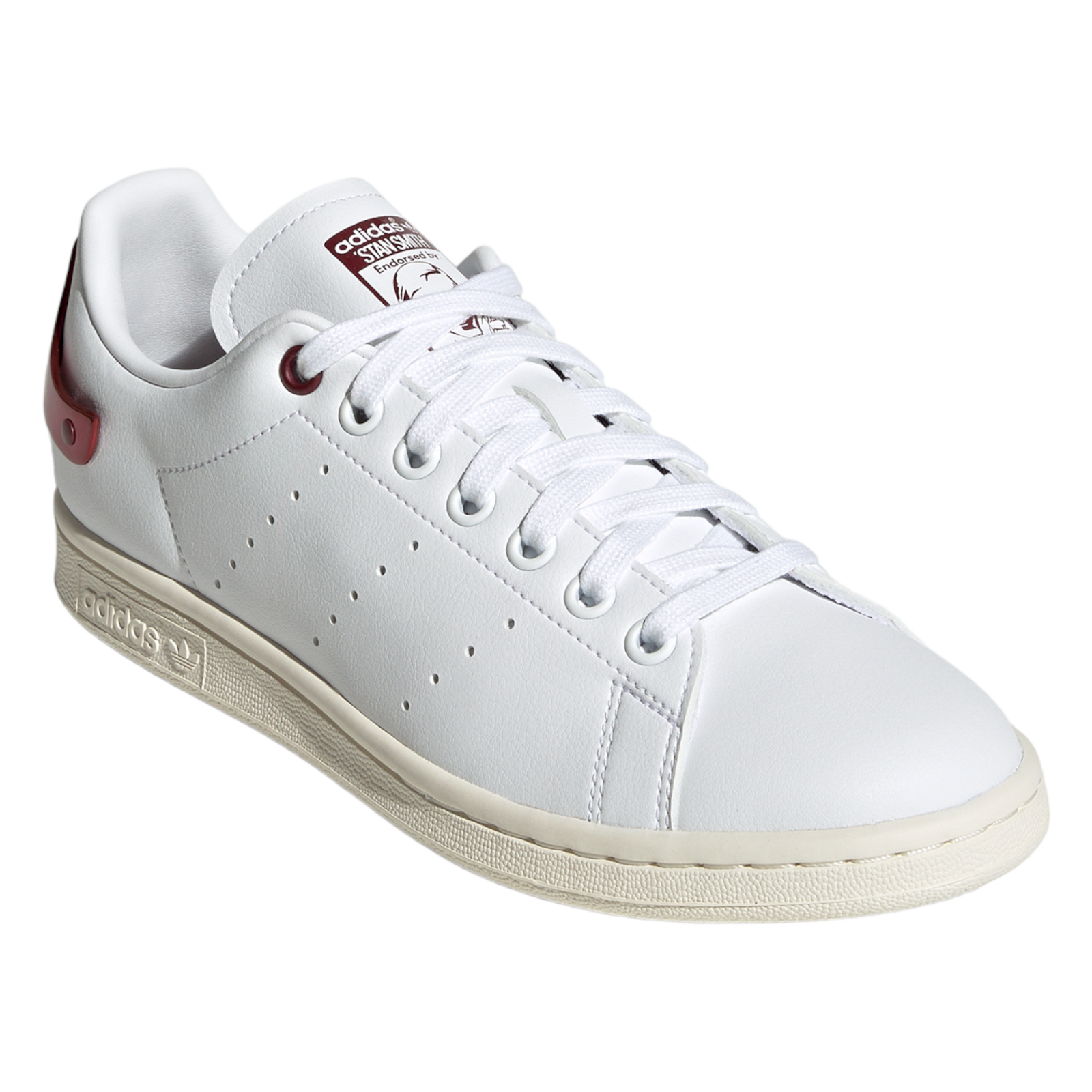adidas Originals Womens Stan Smith Shoes TPU Heel - White / Red - ViaductClothing - -