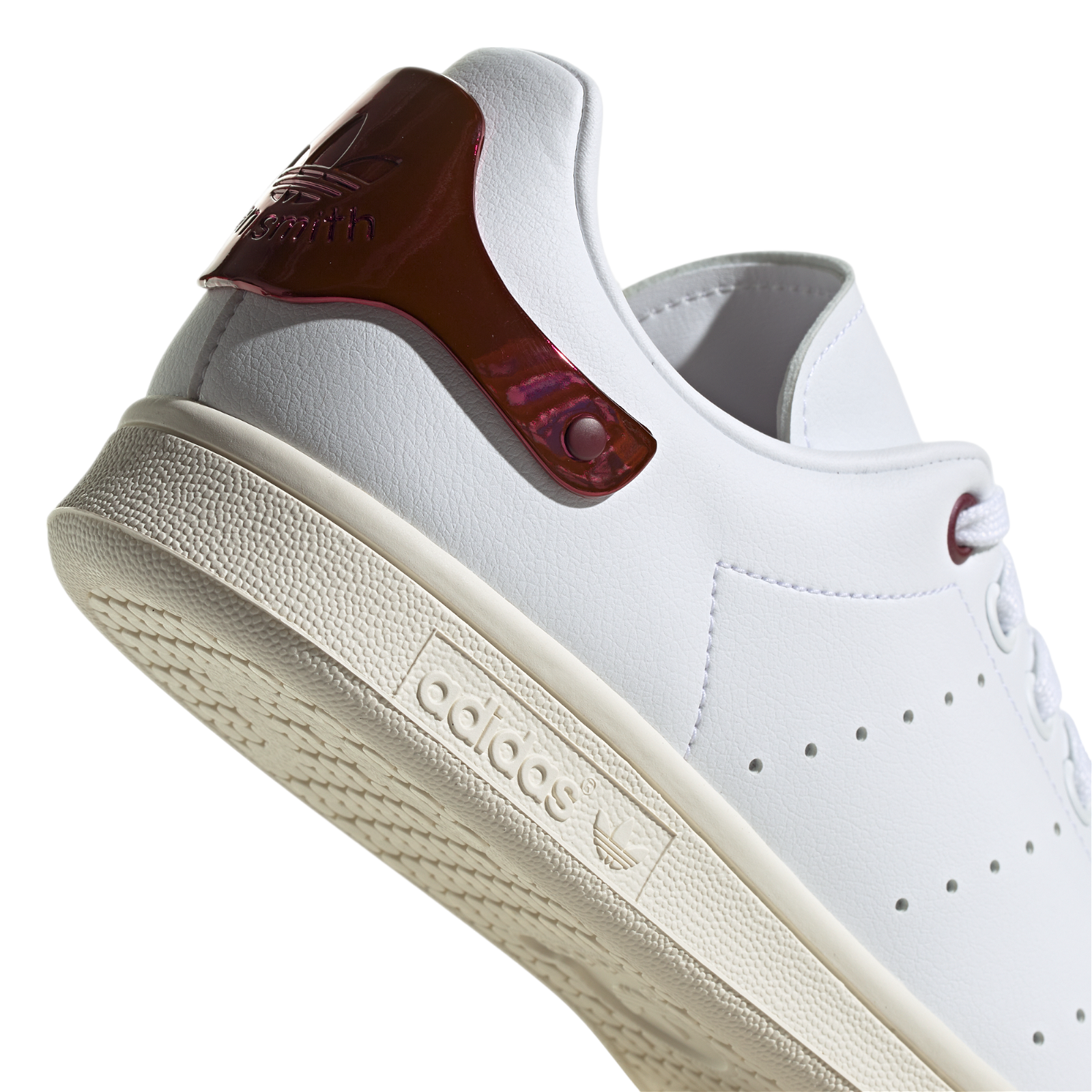 adidas Originals Womens Stan Smith Shoes TPU Heel - White / Red - ViaductClothing - -