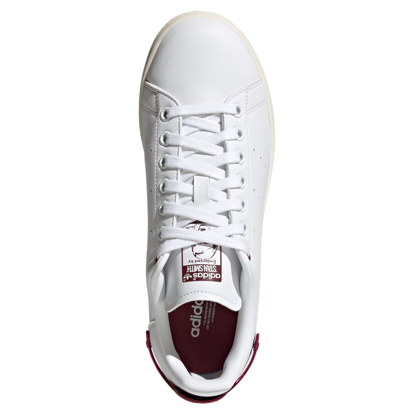 adidas Originals Womens Stan Smith Shoes TPU Heel - White / Red - ViaductClothing - -