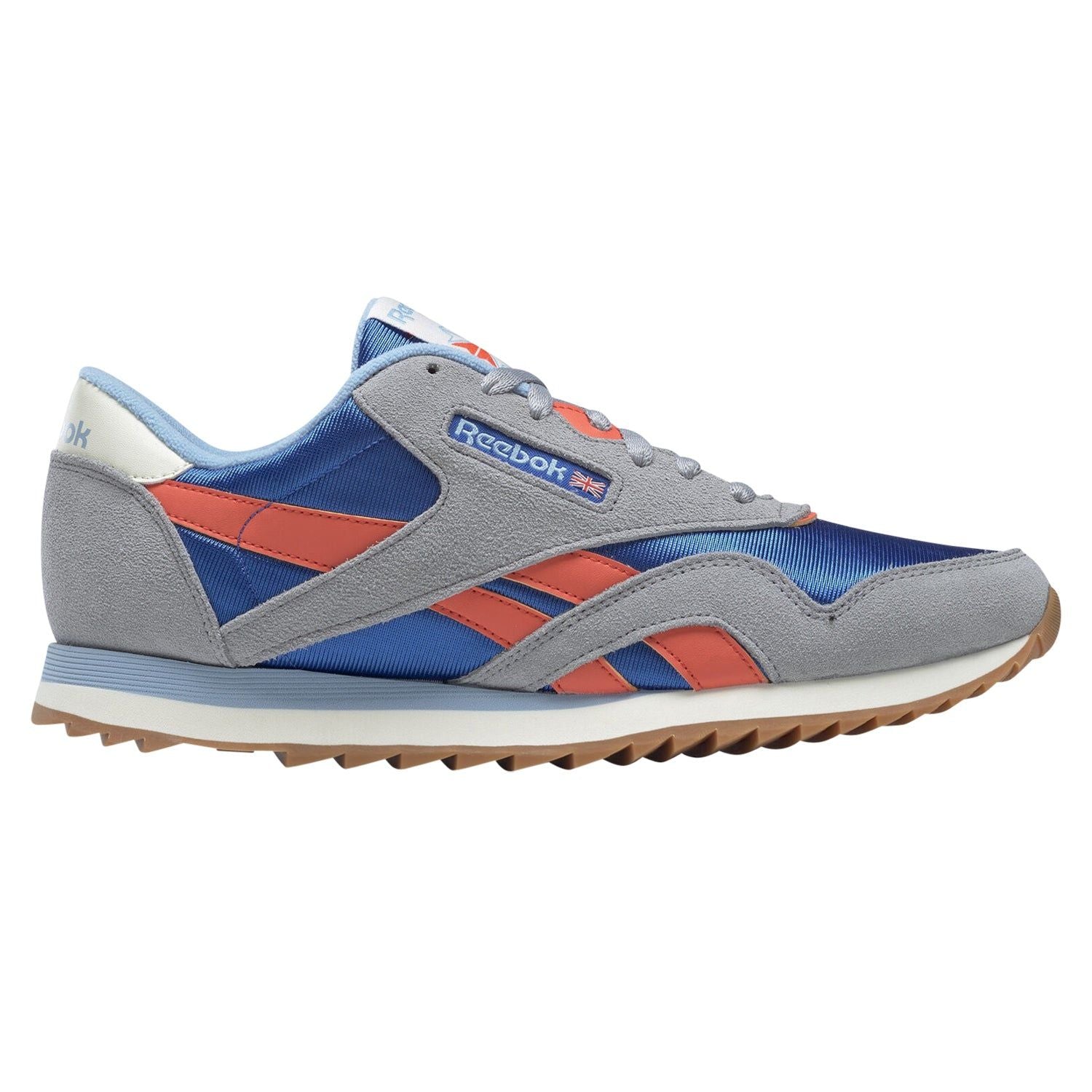 Reebok Classic Nylon Ripple Trainers - Grey, Blue & Orange - ViaductClothing - -