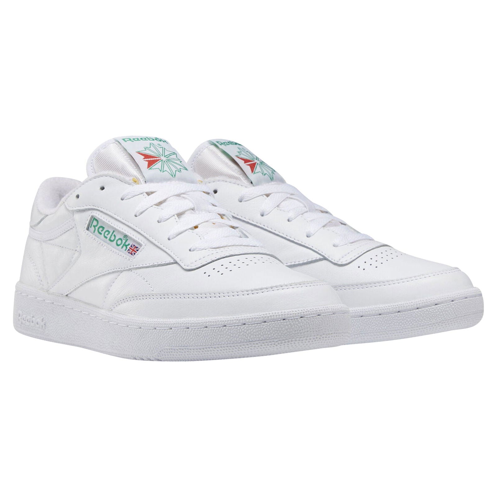 Reebok Classics Club C 85 Shoes - White & Green - ViaductClothing - -