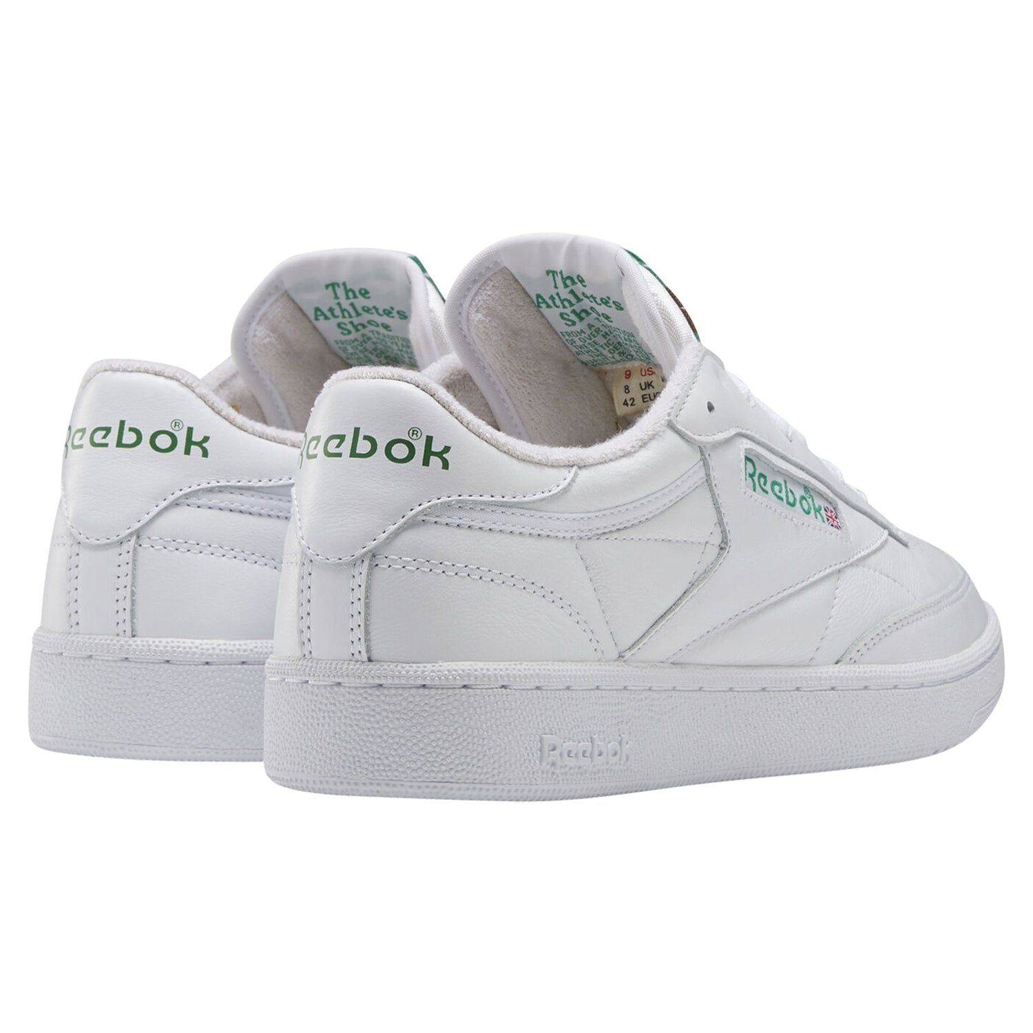 Reebok Classics Club C 85 Shoes - White & Green - ViaductClothing - -