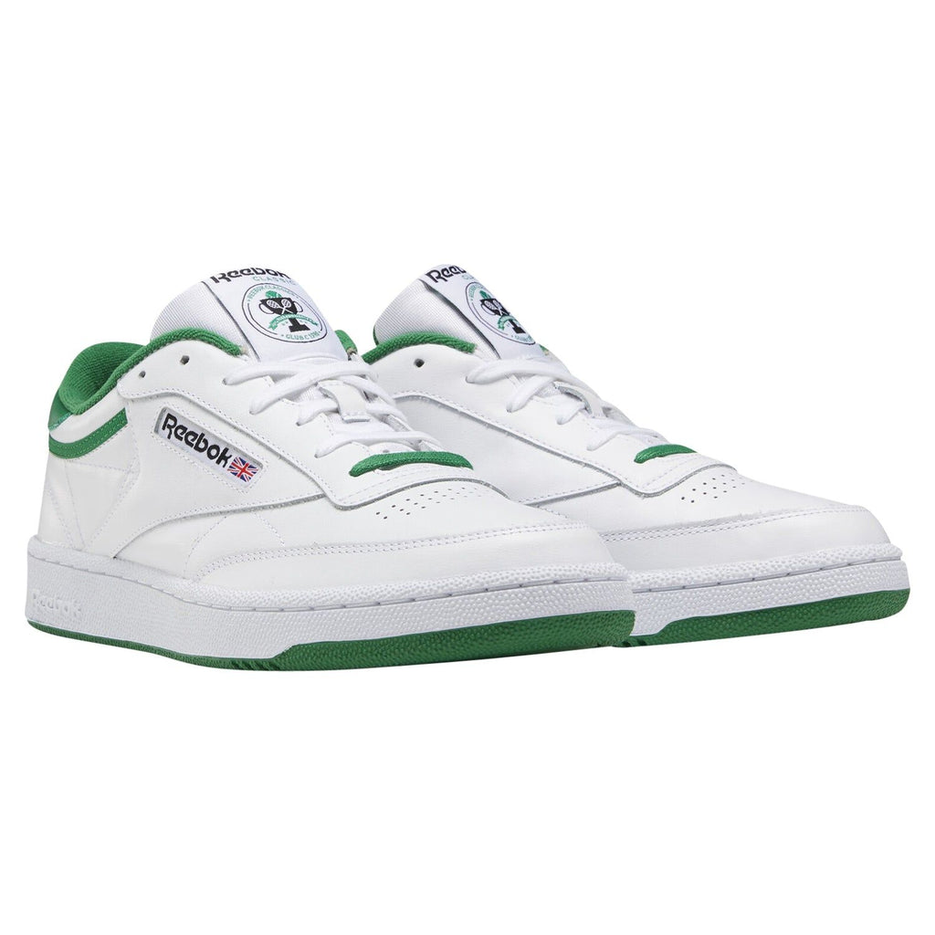 Reebok classic white and green deals