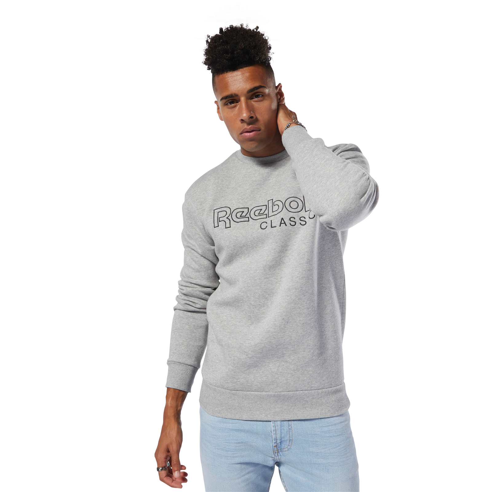 Reebok Classics Logo Crew Sweatshirt - Grey - ViaductClothing - -