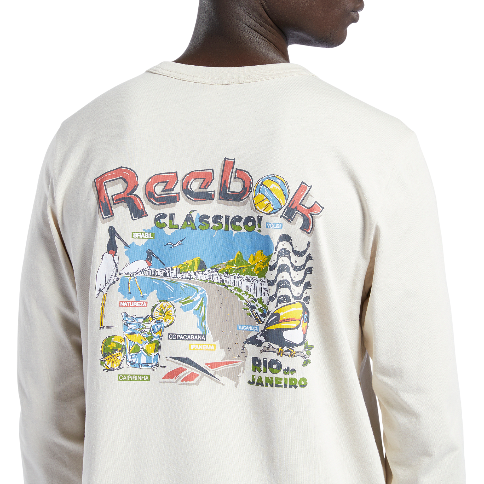 Reebok Classics Longsleeve Destination 'Rio de Janeiro' Tee - Beige - ViaductClothing - -