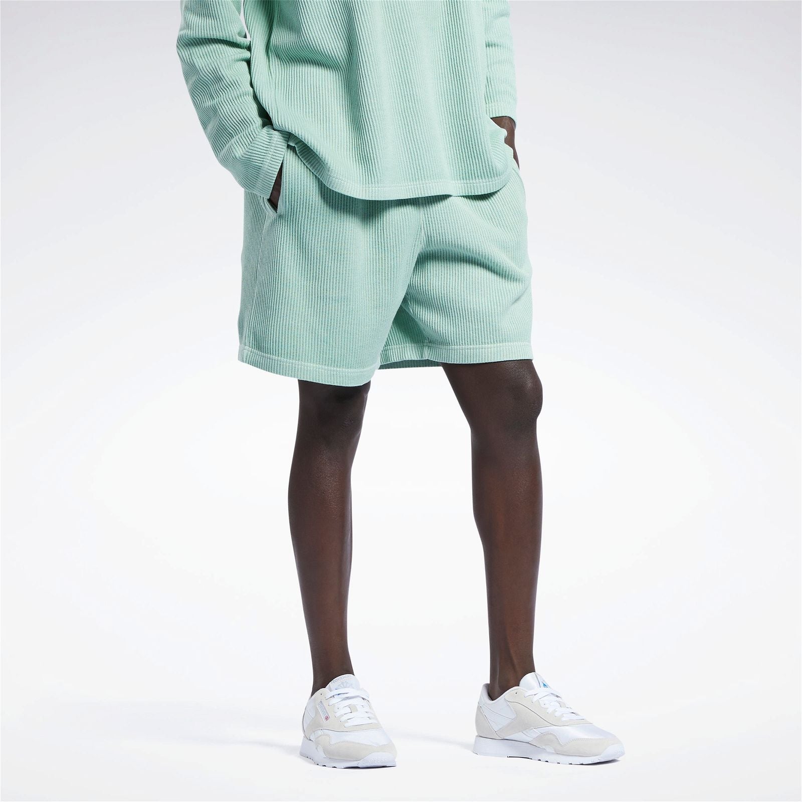 Reebok Classics Natural Dye Waffle Shorts - Green - ViaductClothing - -