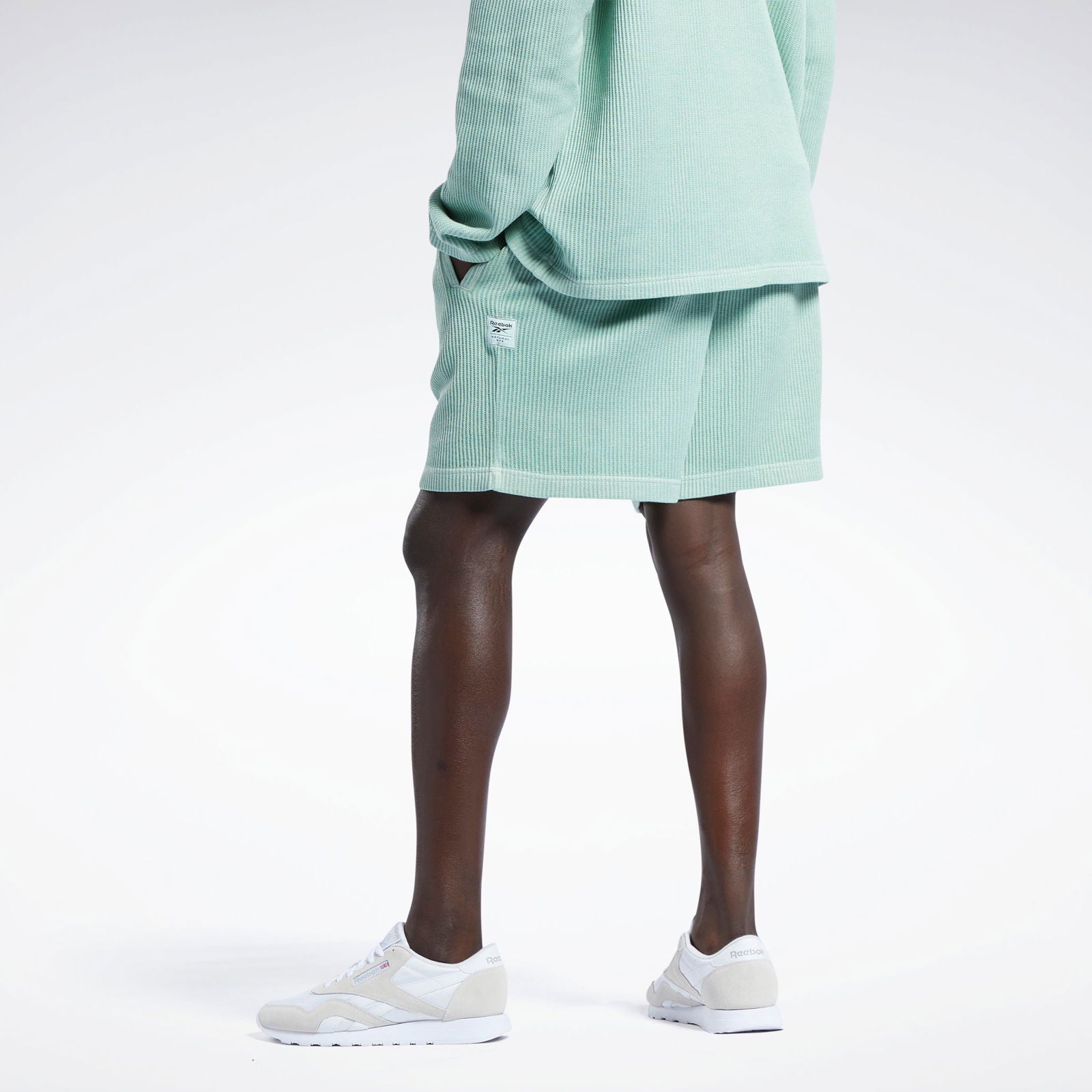 Reebok Classics Natural Dye Waffle Shorts - Green - ViaductClothing - -