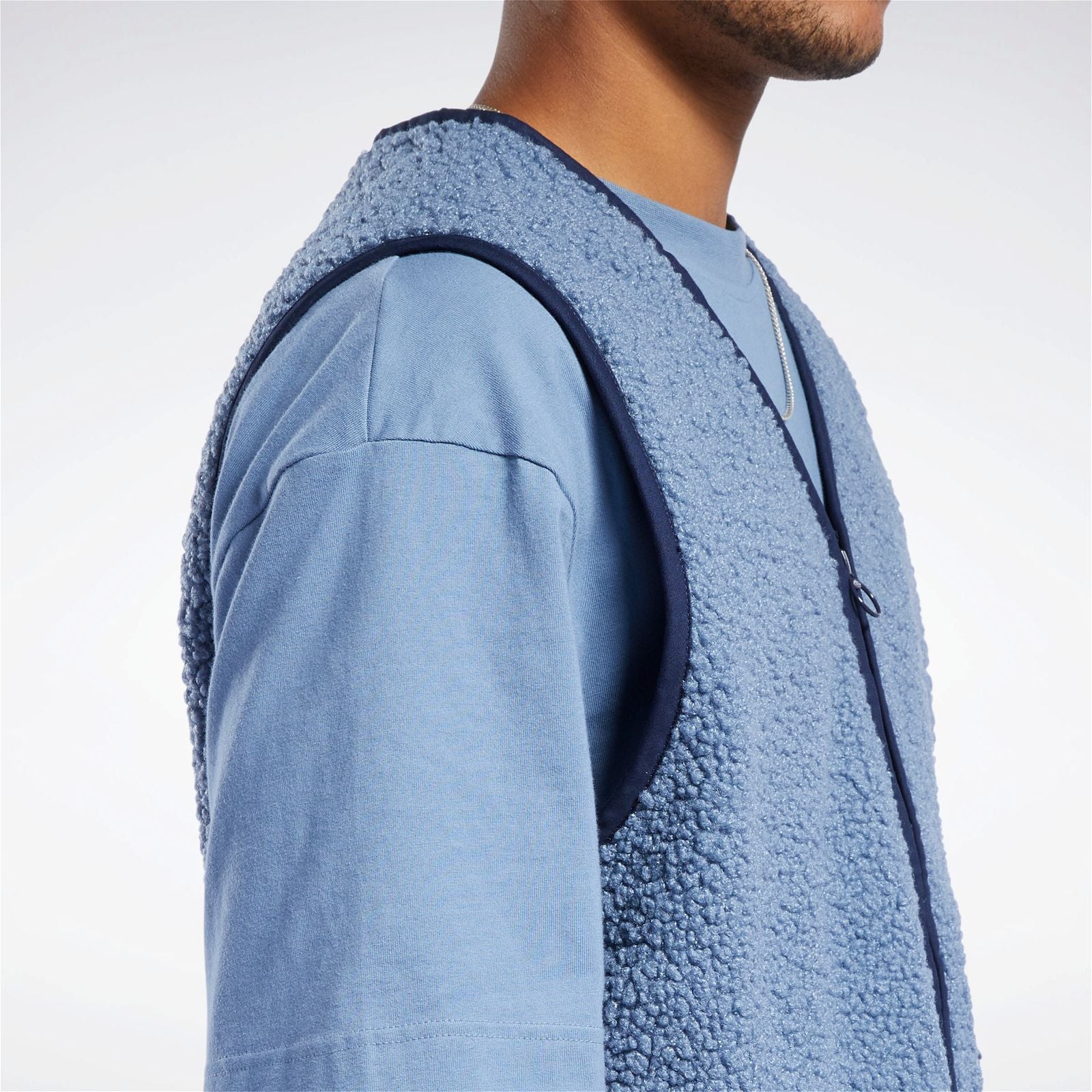 Reebok Classics Sherpa Vest Gilet - Blue - ViaductClothing - -