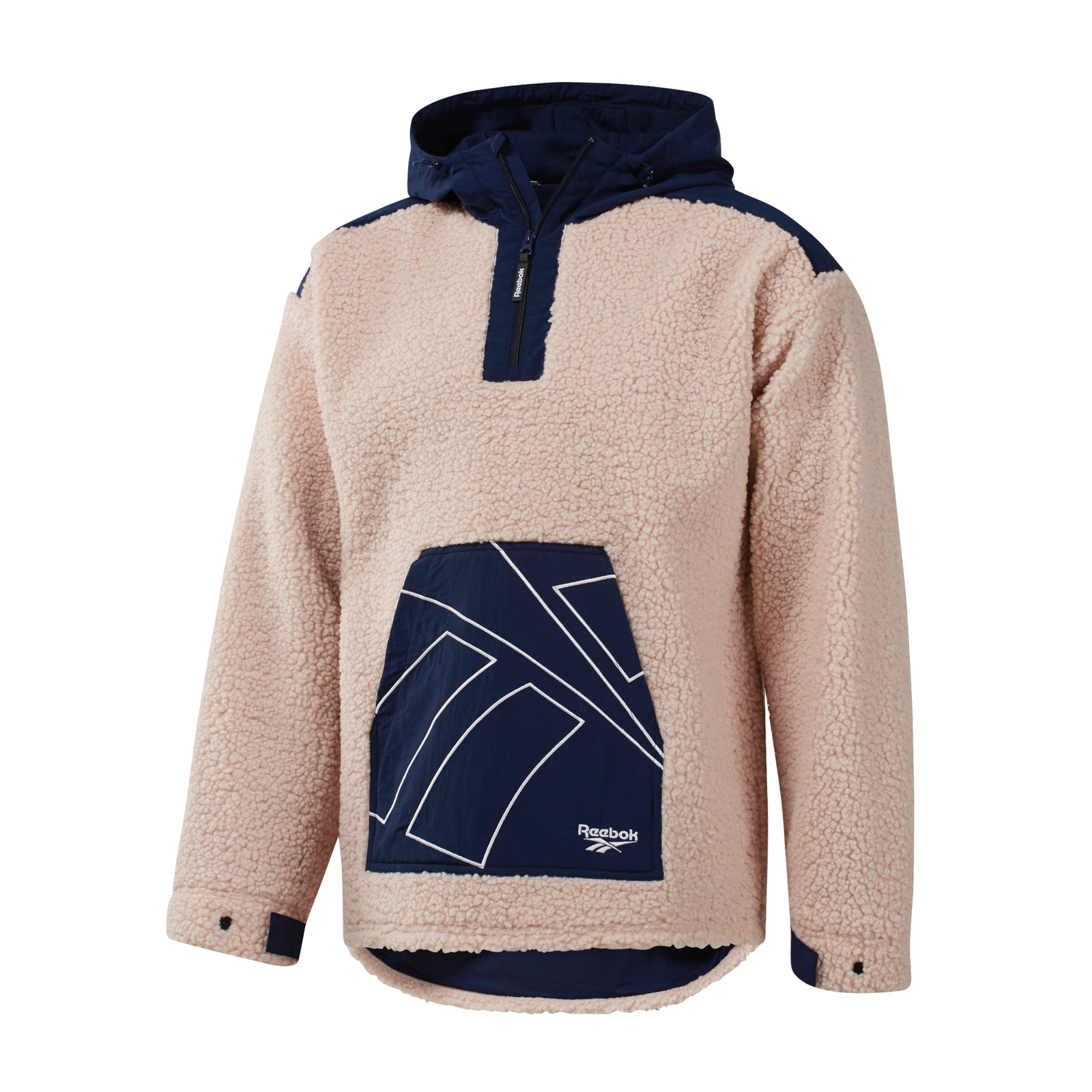 Reebok Classics Vector Sherpa Fleece Jacket - Navy - ViaductClothing - -