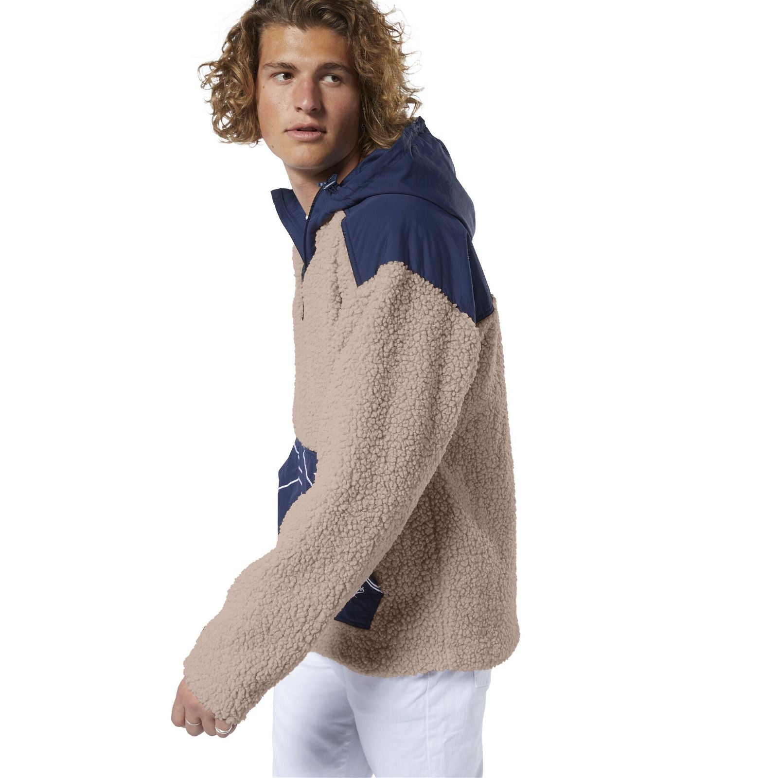 Reebok Classics Vector Sherpa Fleece Jacket - Navy - ViaductClothing - -