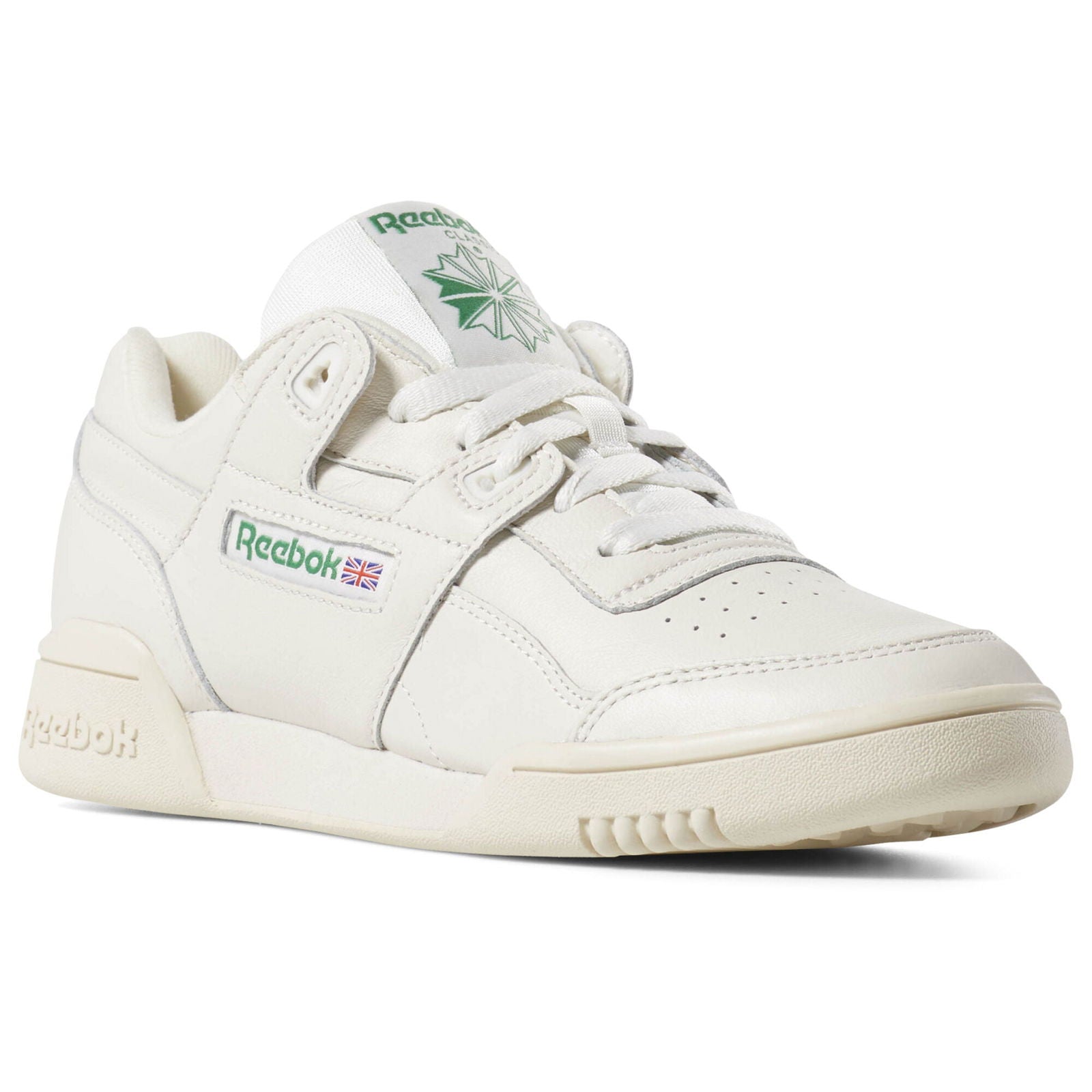 Reebok Classics Women's Workout Lo Plus - Chalk & Green - ViaductClothing - -