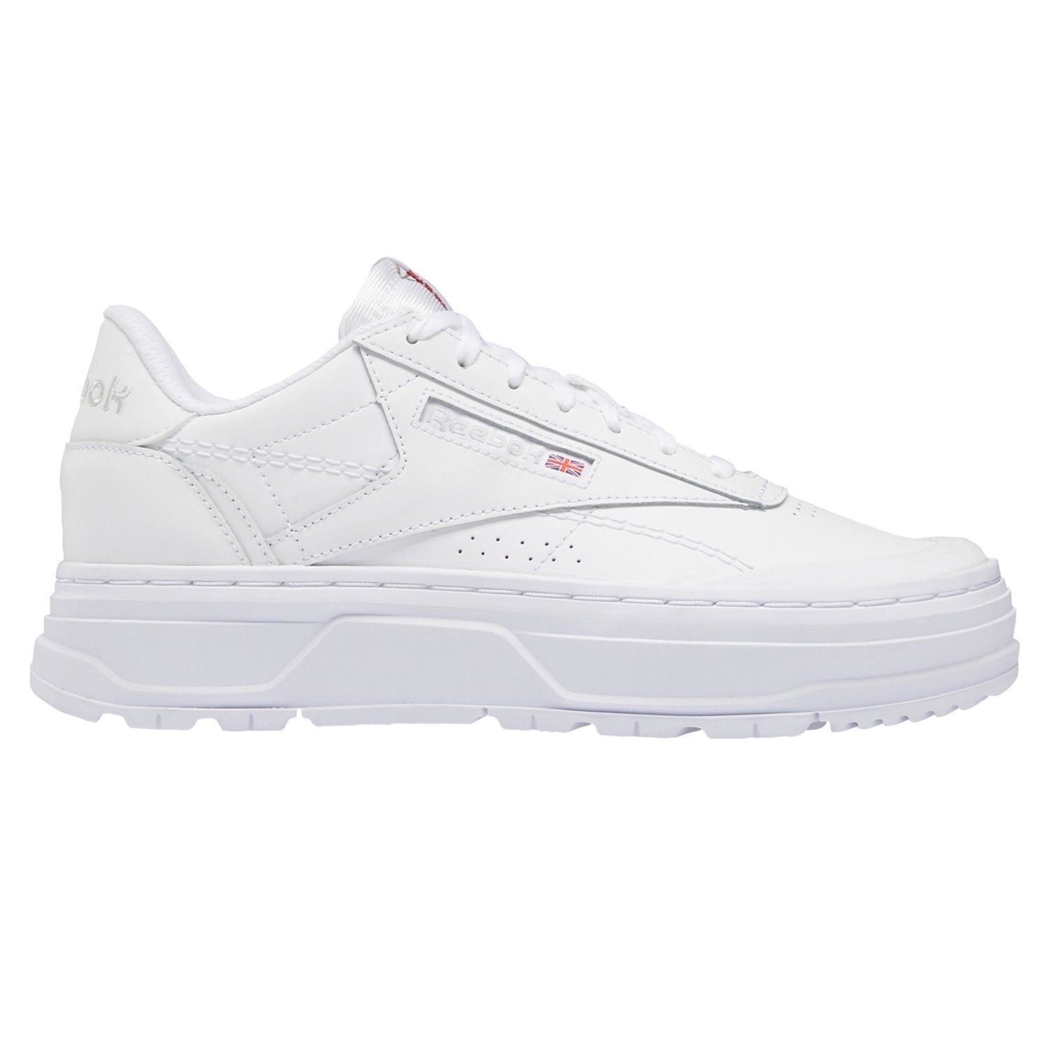 Reebok Womens Club C Double Geo Platform Shoes - White - ViaductClothing - -