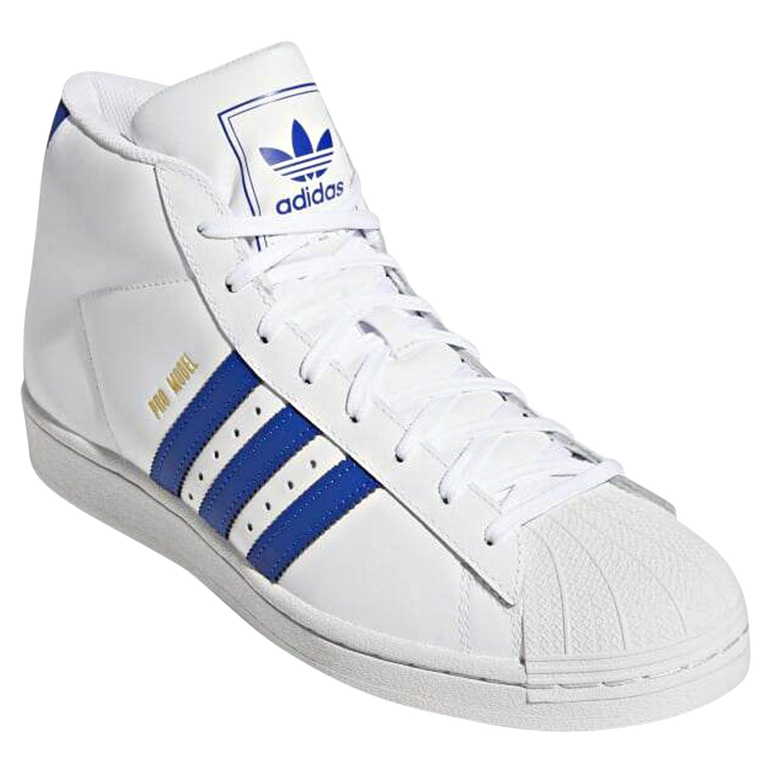 adidas Originals Pro Model Shoes - White / Royal Blue - ViaductClothing - -