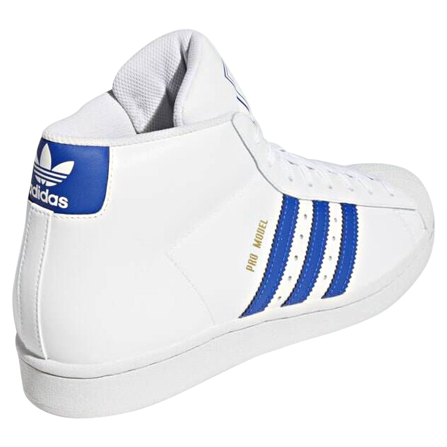 adidas Originals Pro Model Shoes - White / Royal Blue - ViaductClothing - -