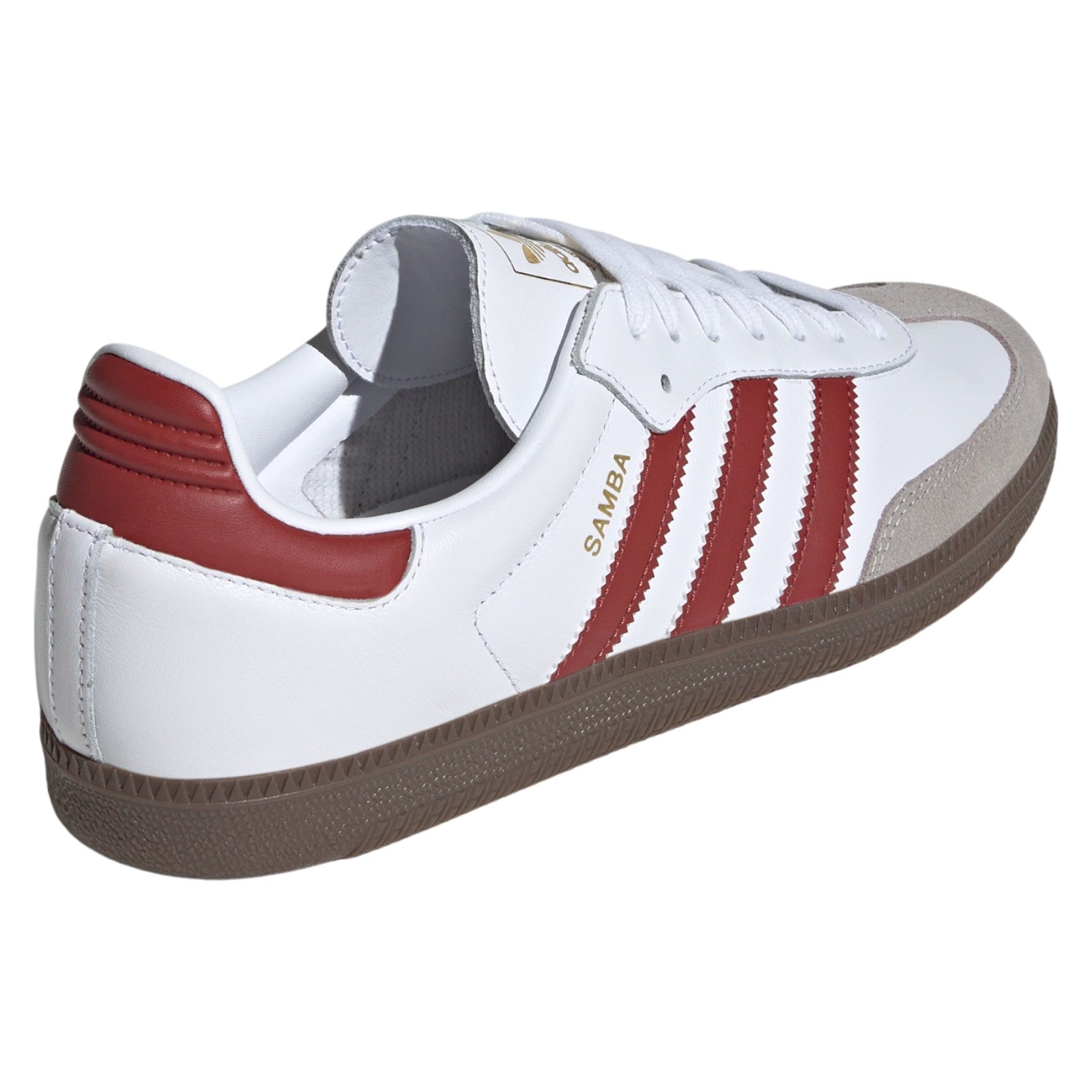 adidas Originals Womens Samba OG Shoes - Cloud White / Preloved Ruby