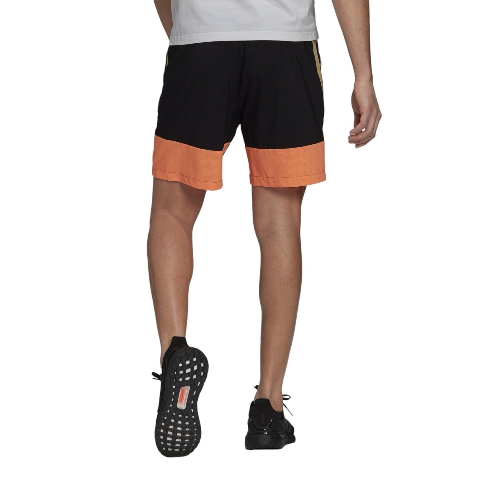 adidas Sportswear Woven 3-Stripes Shorts - Black / Screaming Orange - ViaductClothing - -