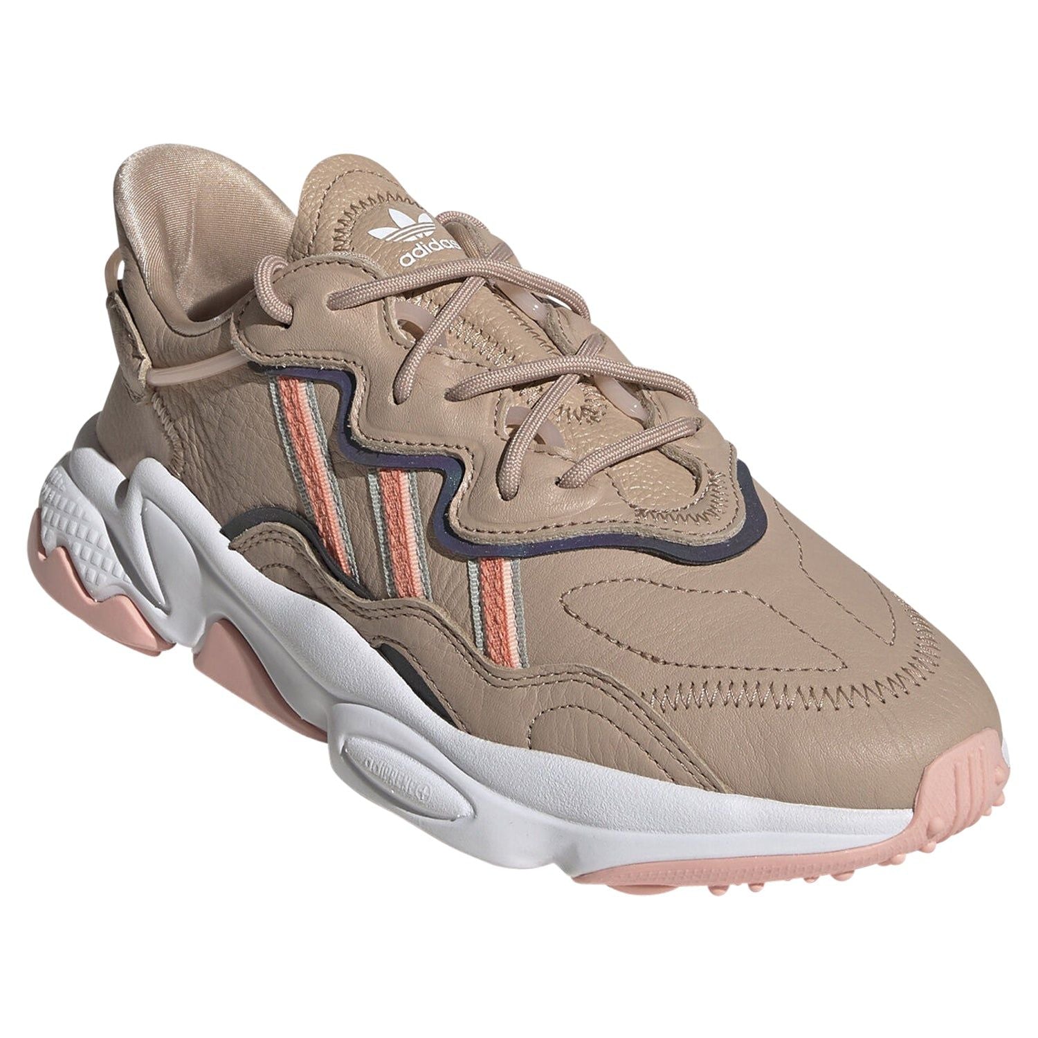 adidas Originals Womens Ozweego Shoes - Ash Pearl / Semi Coral - ViaductClothing - -