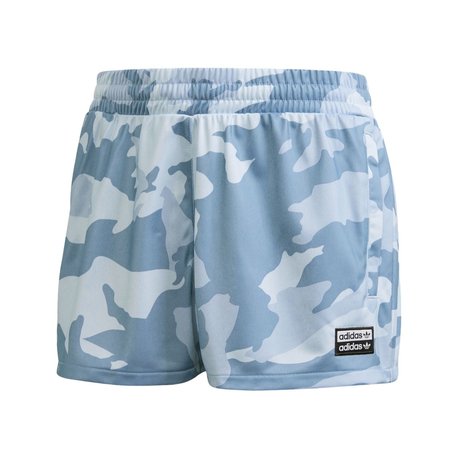 adidas Originals Women's R.Y.V. Camouflage Shorts - Sky Tint / Shade Blue - ViaductClothing - -