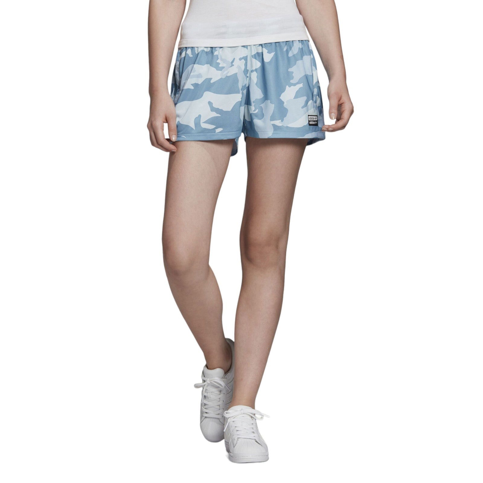 adidas Originals Women's R.Y.V. Camouflage Shorts - Sky Tint / Shade Blue - ViaductClothing - -