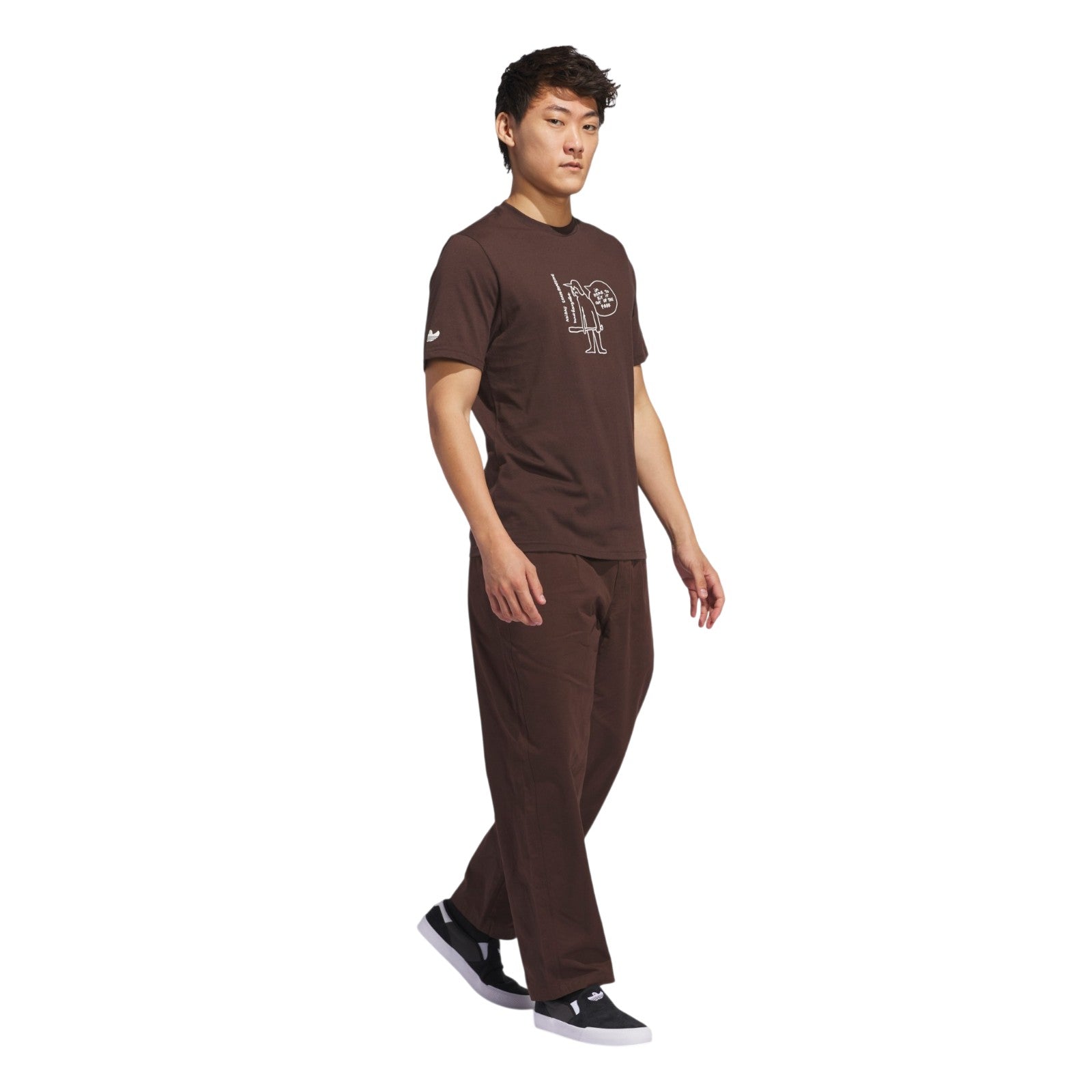 adidas Originals Unisex Shmoofoil Out of the Park T-Shirt - Dark Brown / Core White