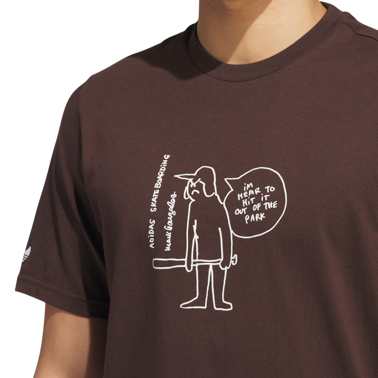 adidas Originals Unisex Shmoofoil Out of the Park T-Shirt - Dark Brown / Core White