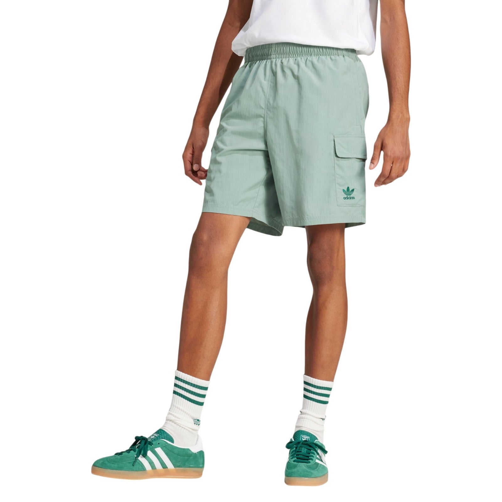 adidas Originals Trefoil Essentials Woven Cargo Shorts - Silver Green