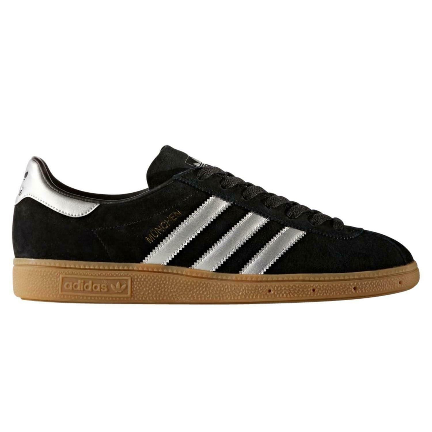 adidas Originals Munchen Trainers - Black/Silver - ViaductClothing - -