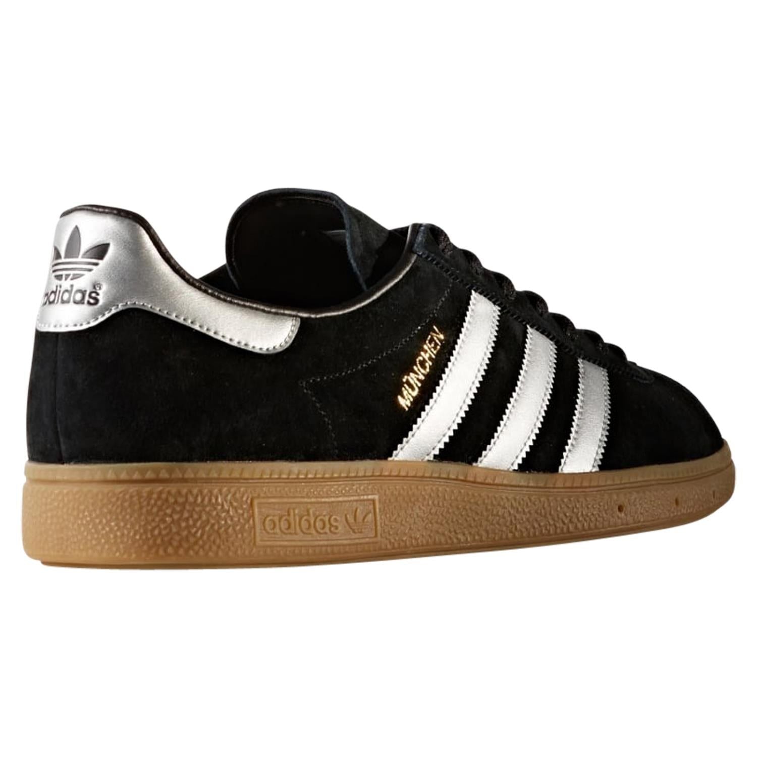 adidas Originals Munchen Trainers - Black/Silver - ViaductClothing - -