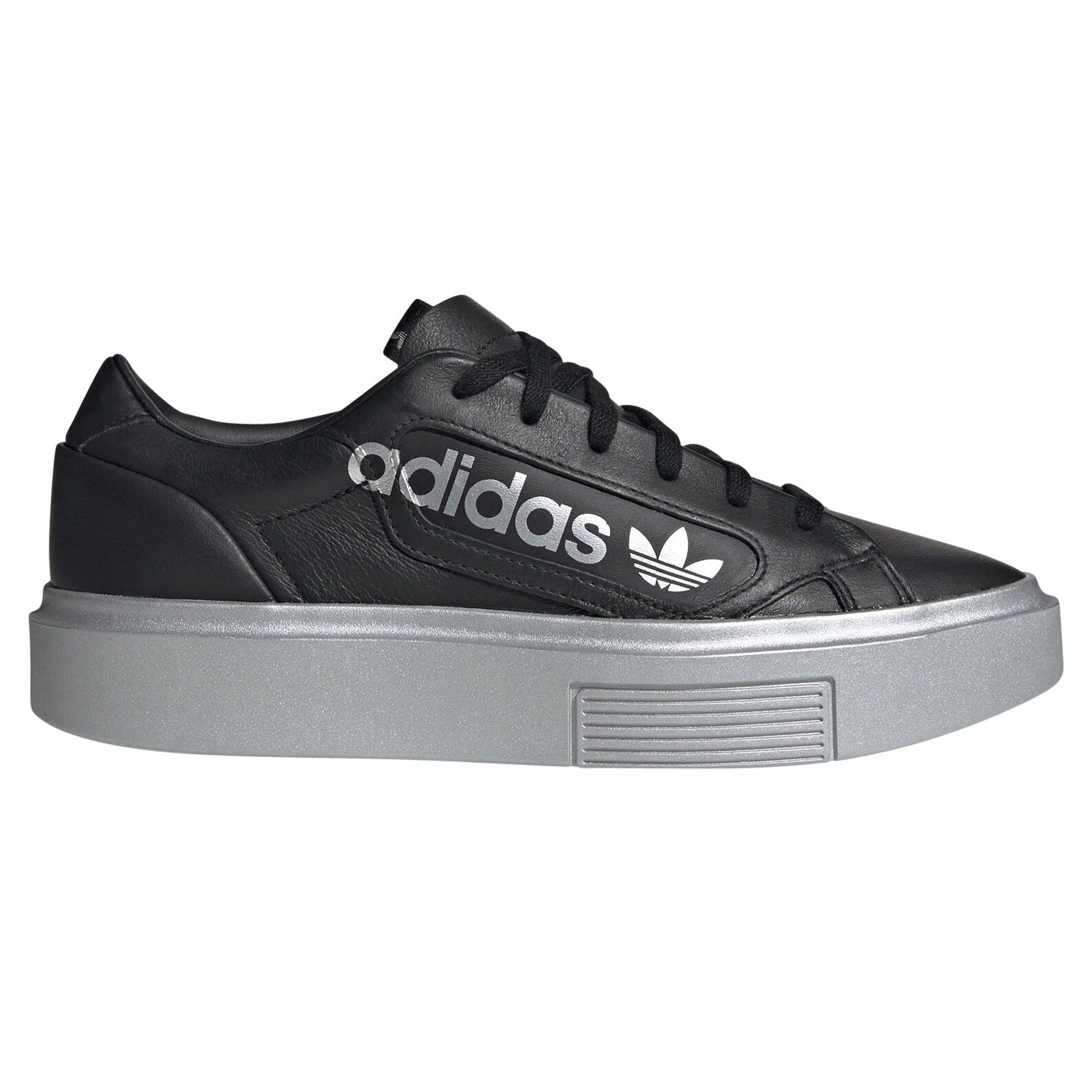 adidas Originals Womens Sleek Super Shoes - Black/Silver - ViaductClothing - -
