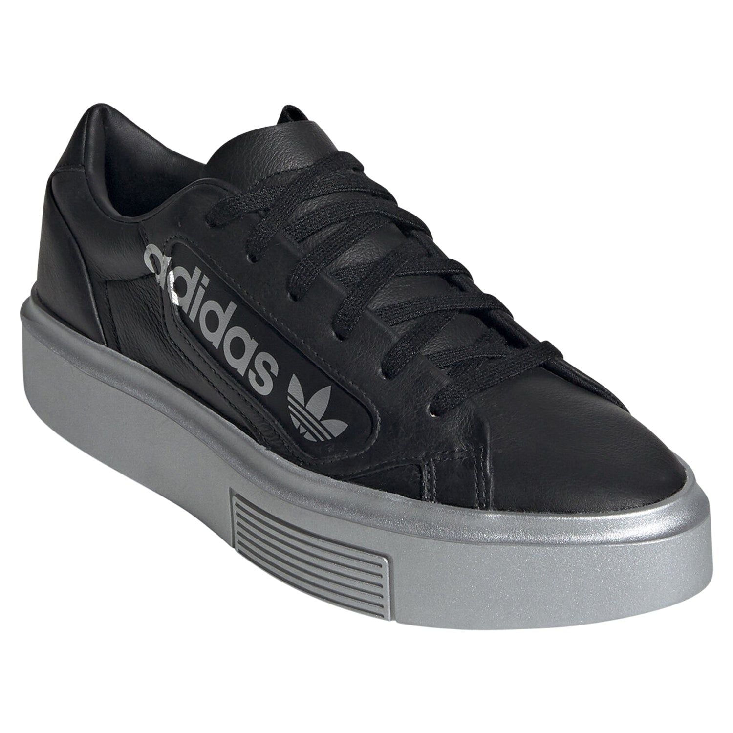 adidas Originals Womens Sleek Super Shoes - Black/Silver - ViaductClothing - -