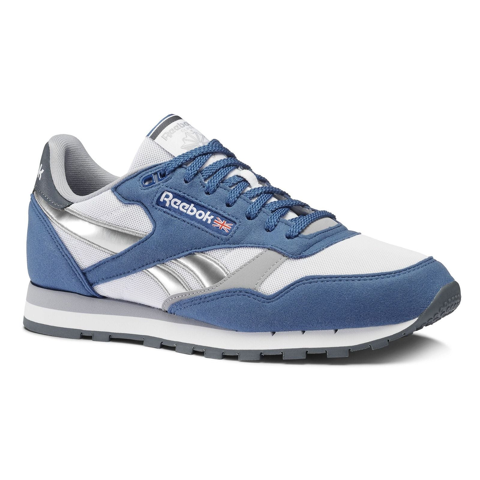 Reebok Classic Leather Trainers - Blue/Silver - ViaductClothing - -