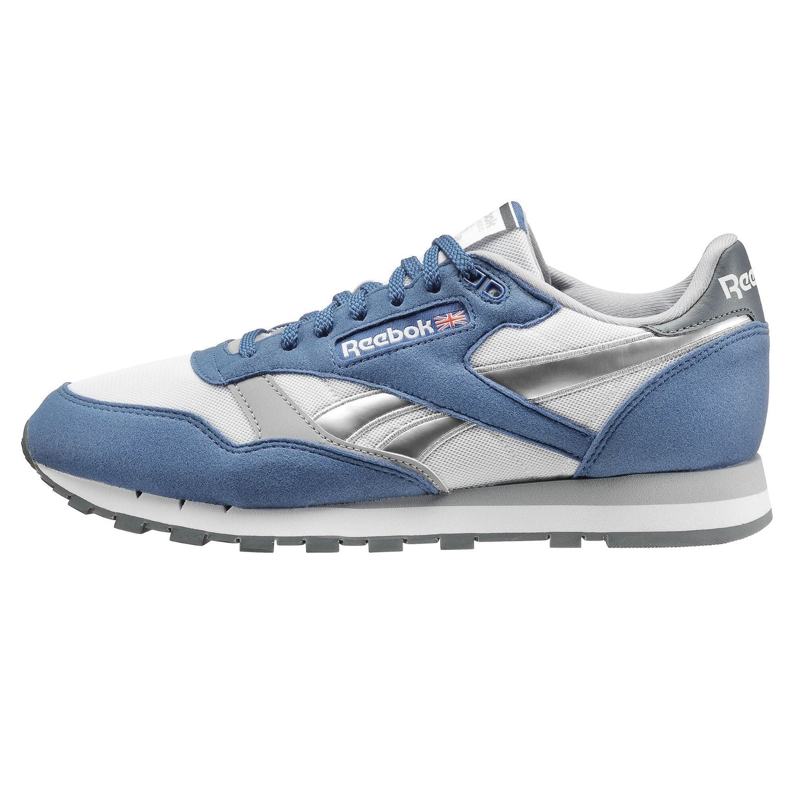 Reebok Classic Leather Trainers - Blue/Silver - ViaductClothing - -