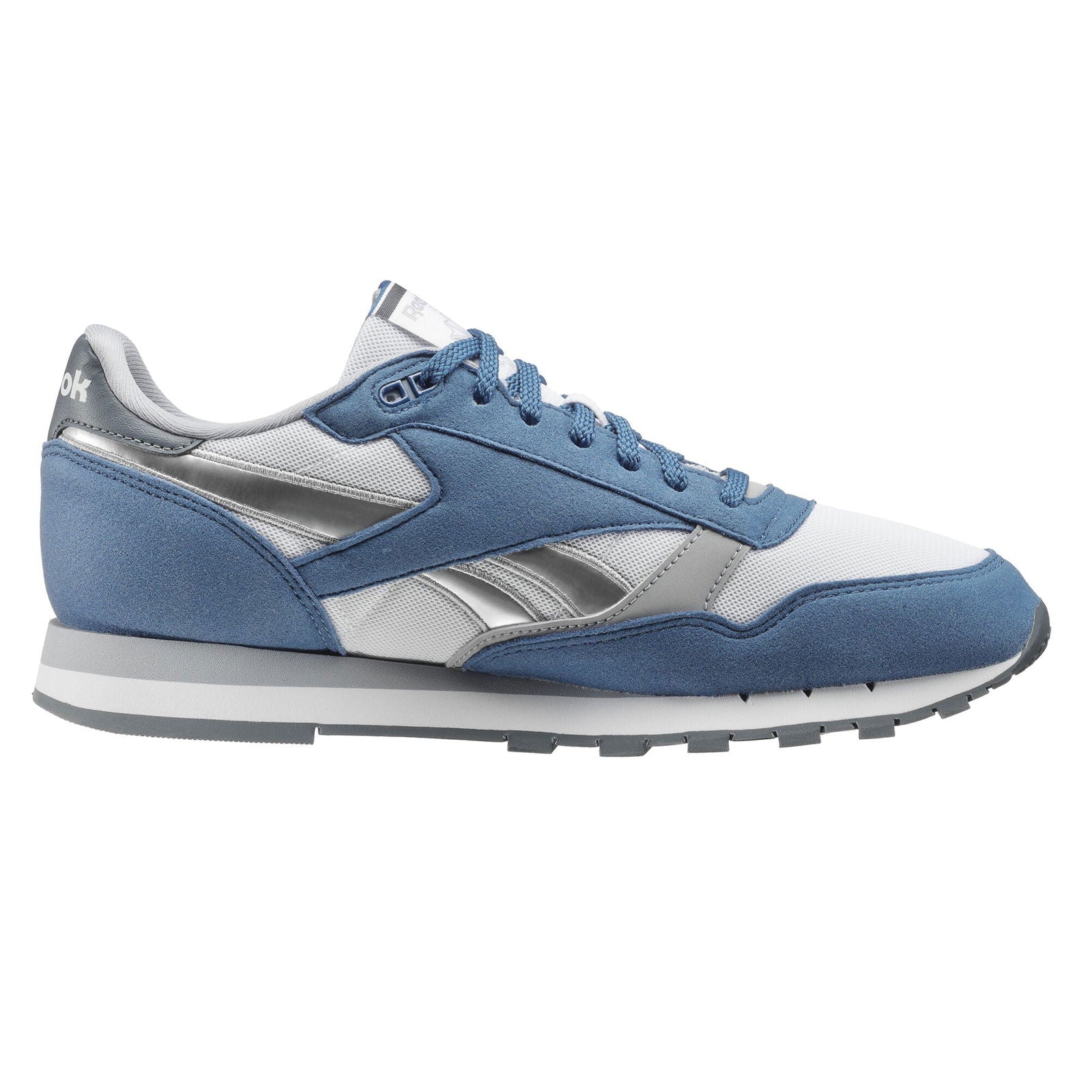 Reebok Classic Leather Trainers - Blue/Silver - ViaductClothing - -