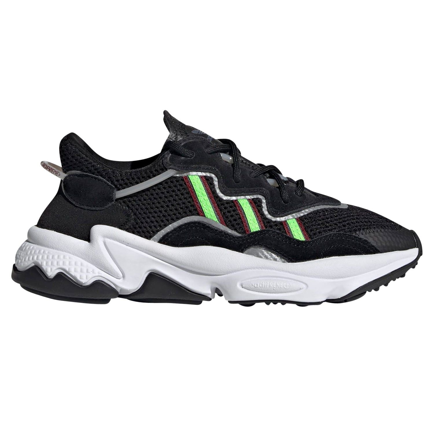 adidas Originals Junior Ozweego Shoes - Core Black / Solar Green - ViaductClothing - -